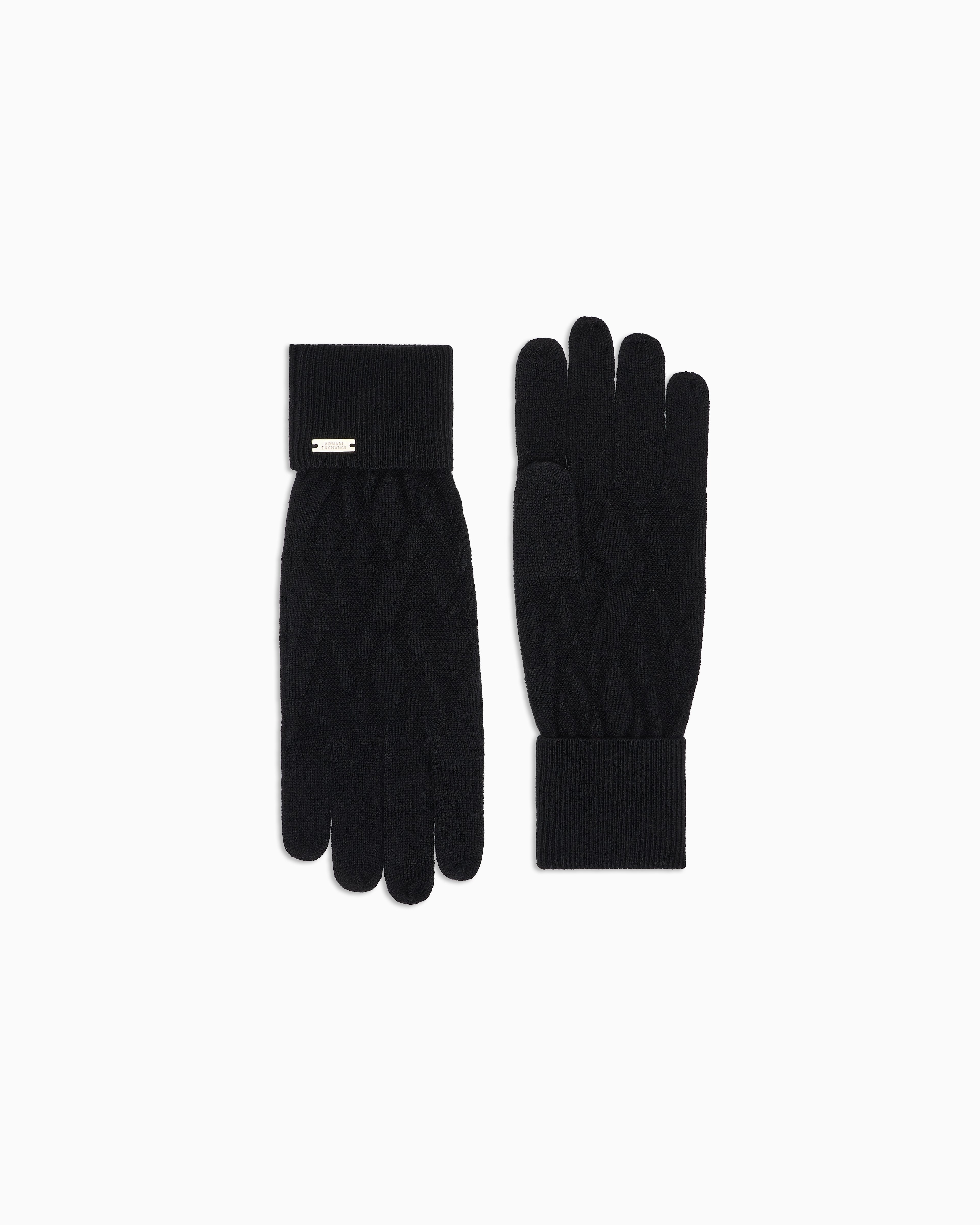 【30％OFF】 オールオーバーロゴ ニットグローブ Exchange Armani | 小物