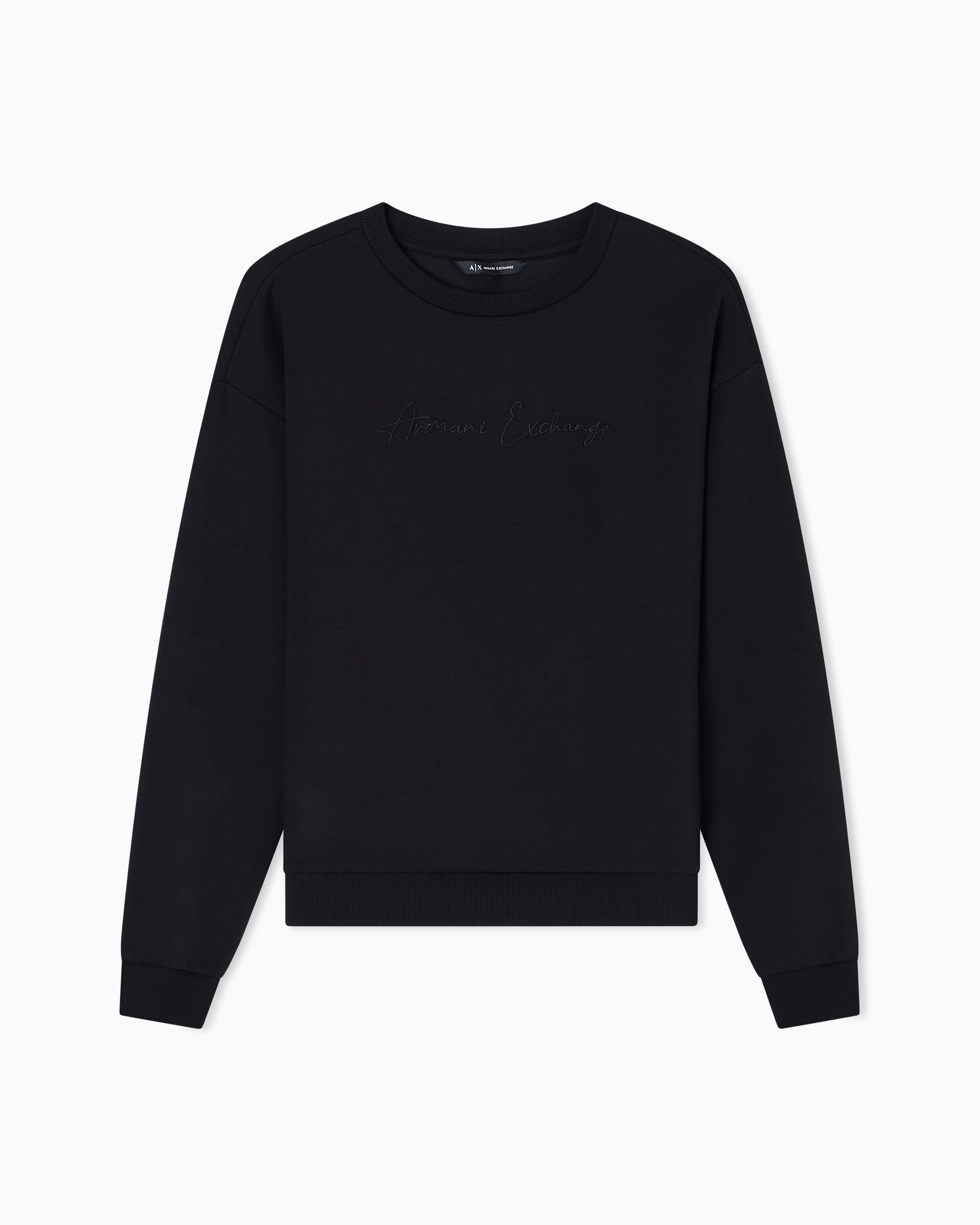 Armani Exchange - Basic crewneck sweatshirt, Woman, Black, Size: