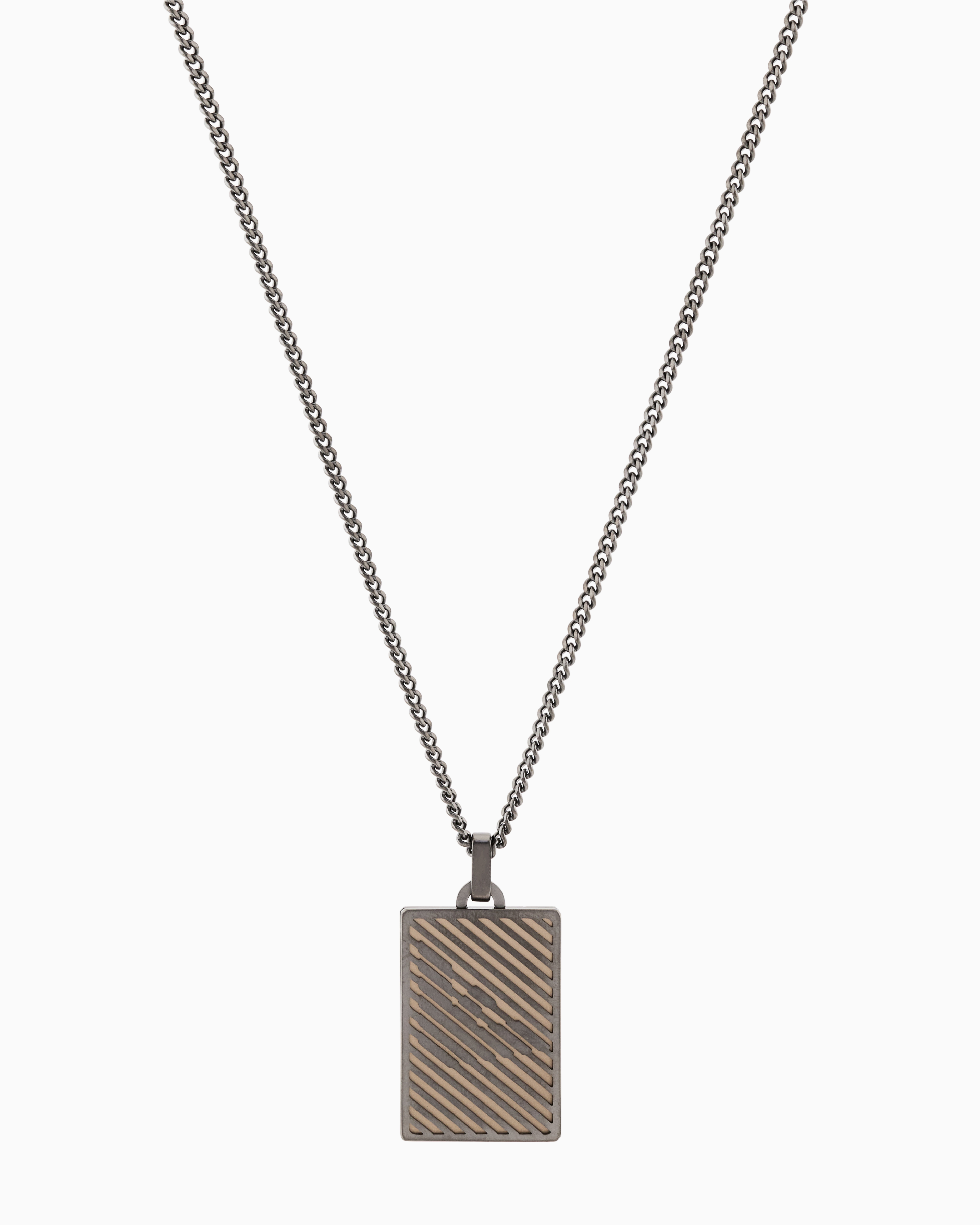 Emporio Armani -  Two-Tone Stainless Steel Dog Tag Necklace, Man, Multicoloured, Size: TU