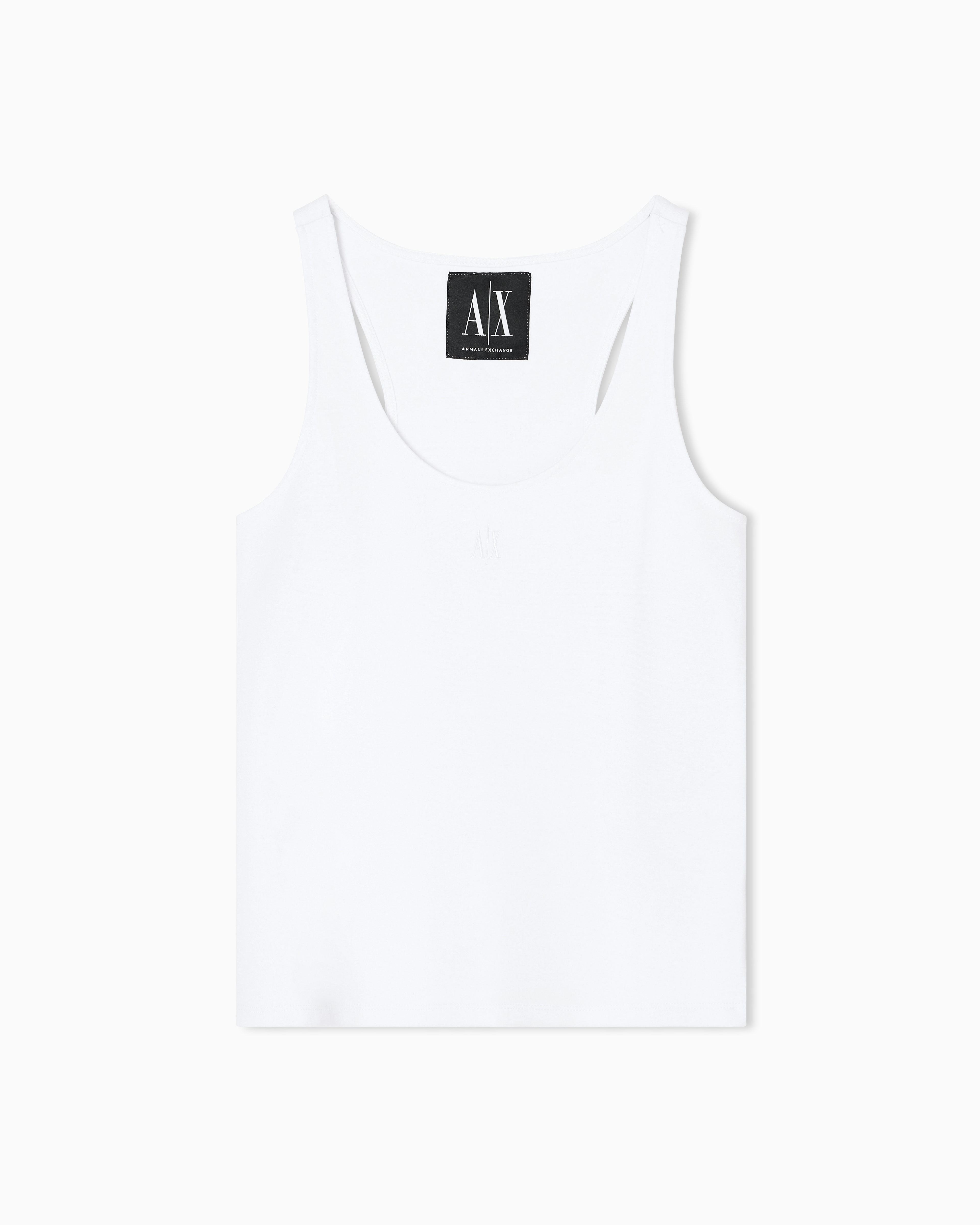 Armani Exchange - Jersey tank top with logo, Woman, White, Size: