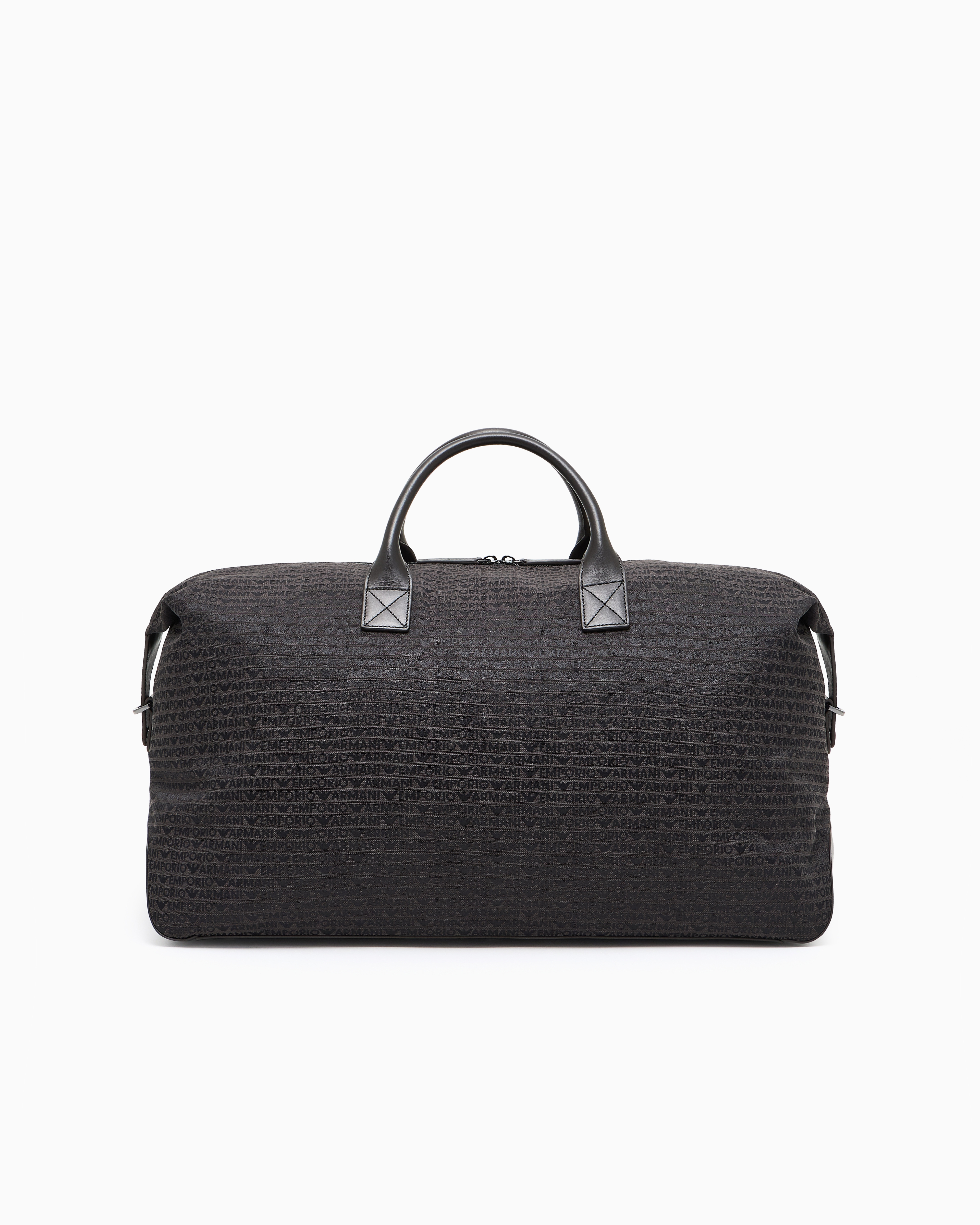 Emporio Armani - Weekend bag in monogram jacquard, Man, Grey, Size: TU