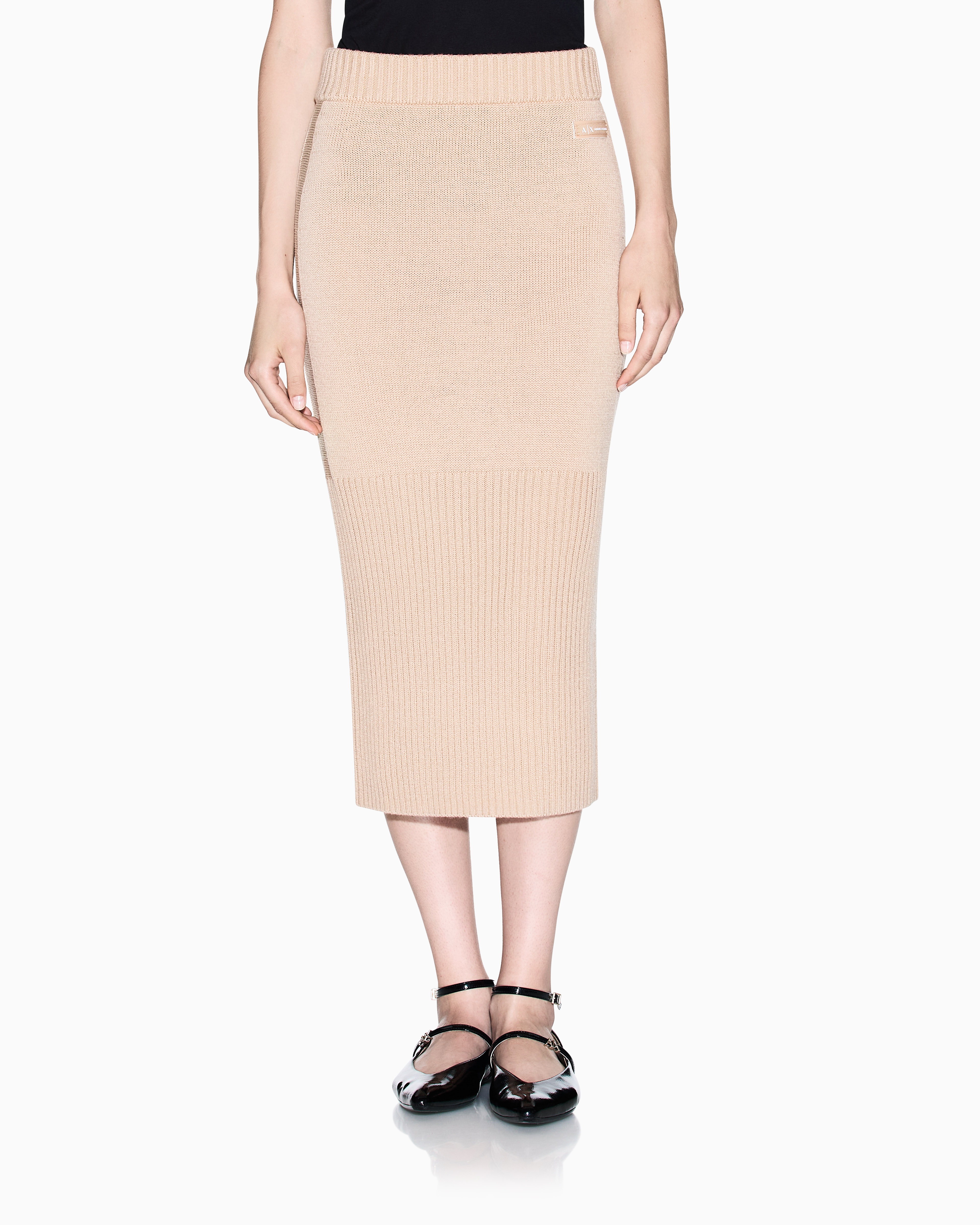 Armani Exchange Midi Skirts In Neutral