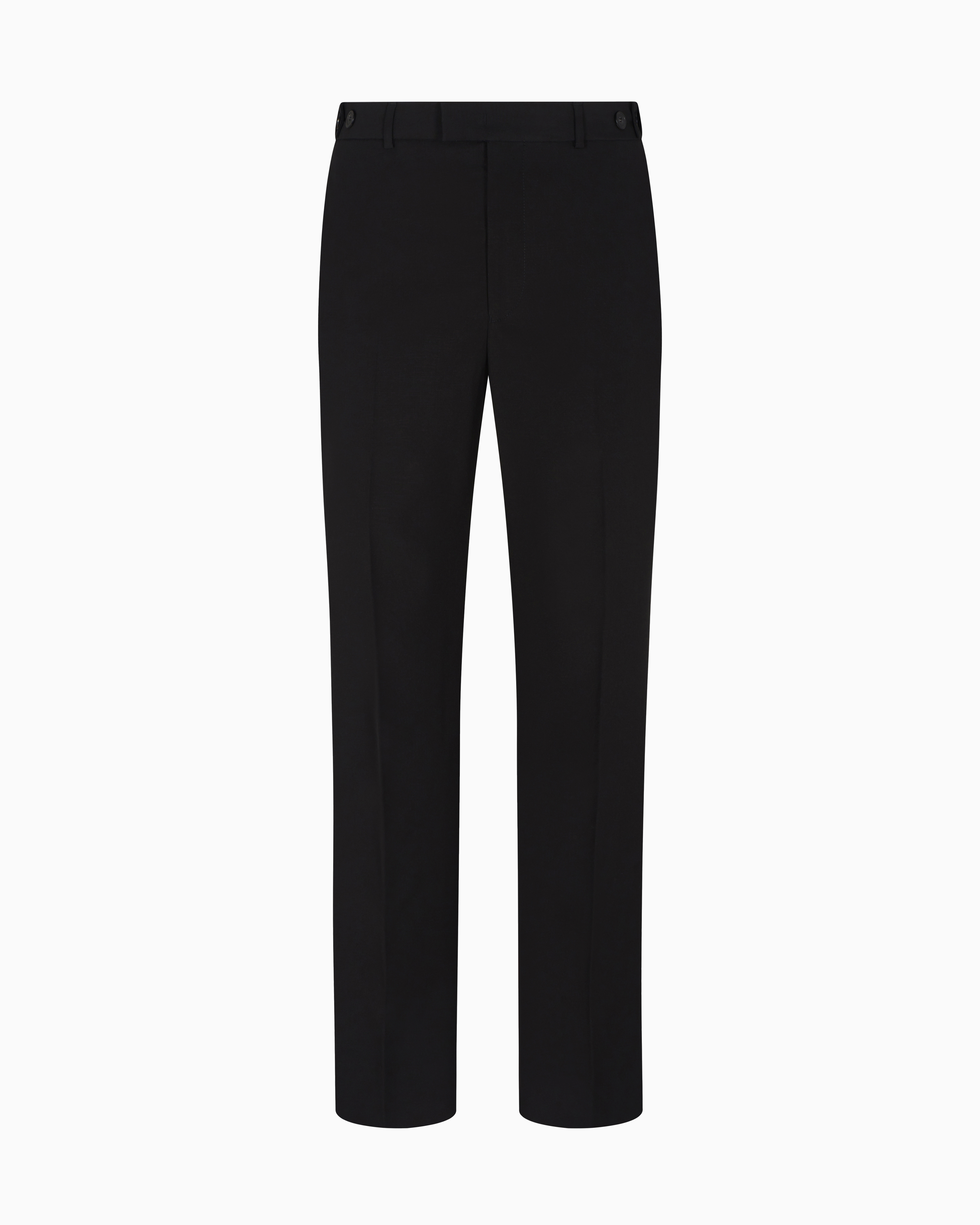Emporio Armani Trousers With A Pleat In Virgin Wool With A Technical Finish In Black