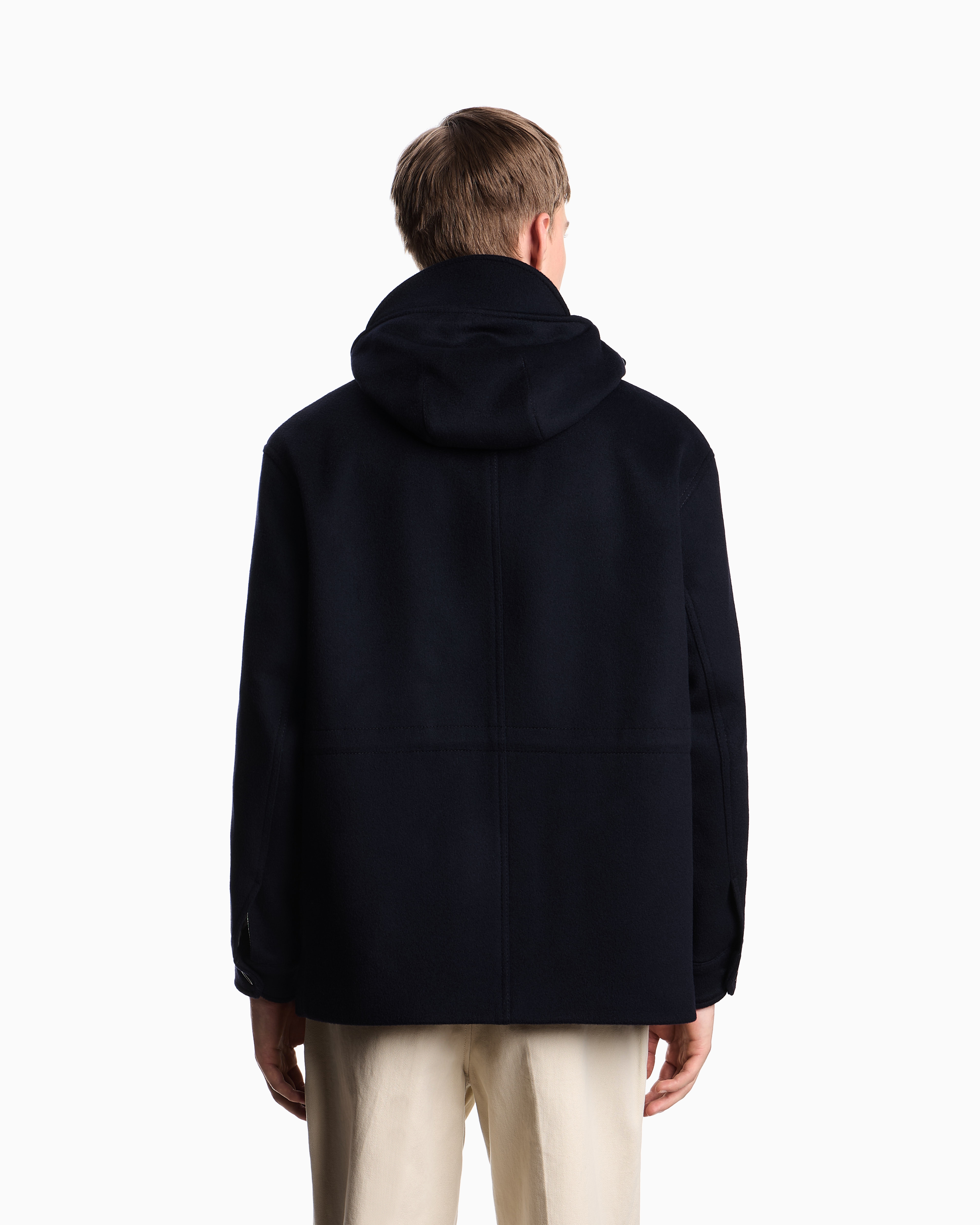 ナパピリ　ブルゾン　フード付　黒 フード付きブルゾン ウールクロス | Emporio Armani