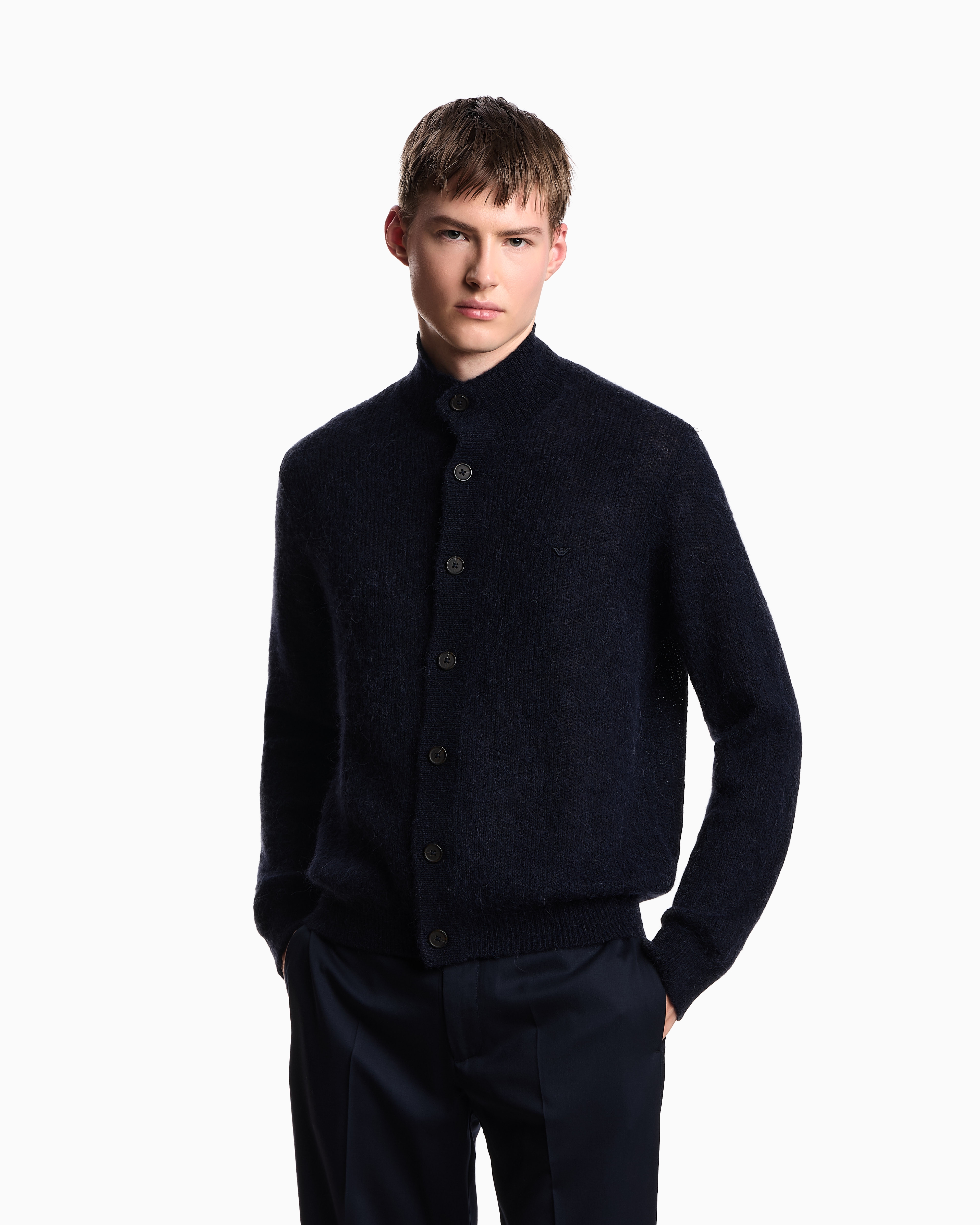 ARMANI COLLEZIONI - ARMANI COLLEZIONI　イタリア製 モヘヤ アルパカ混 カーディガン カーディガン アルパカ混紡 ファンシーニット | Emporio Armani