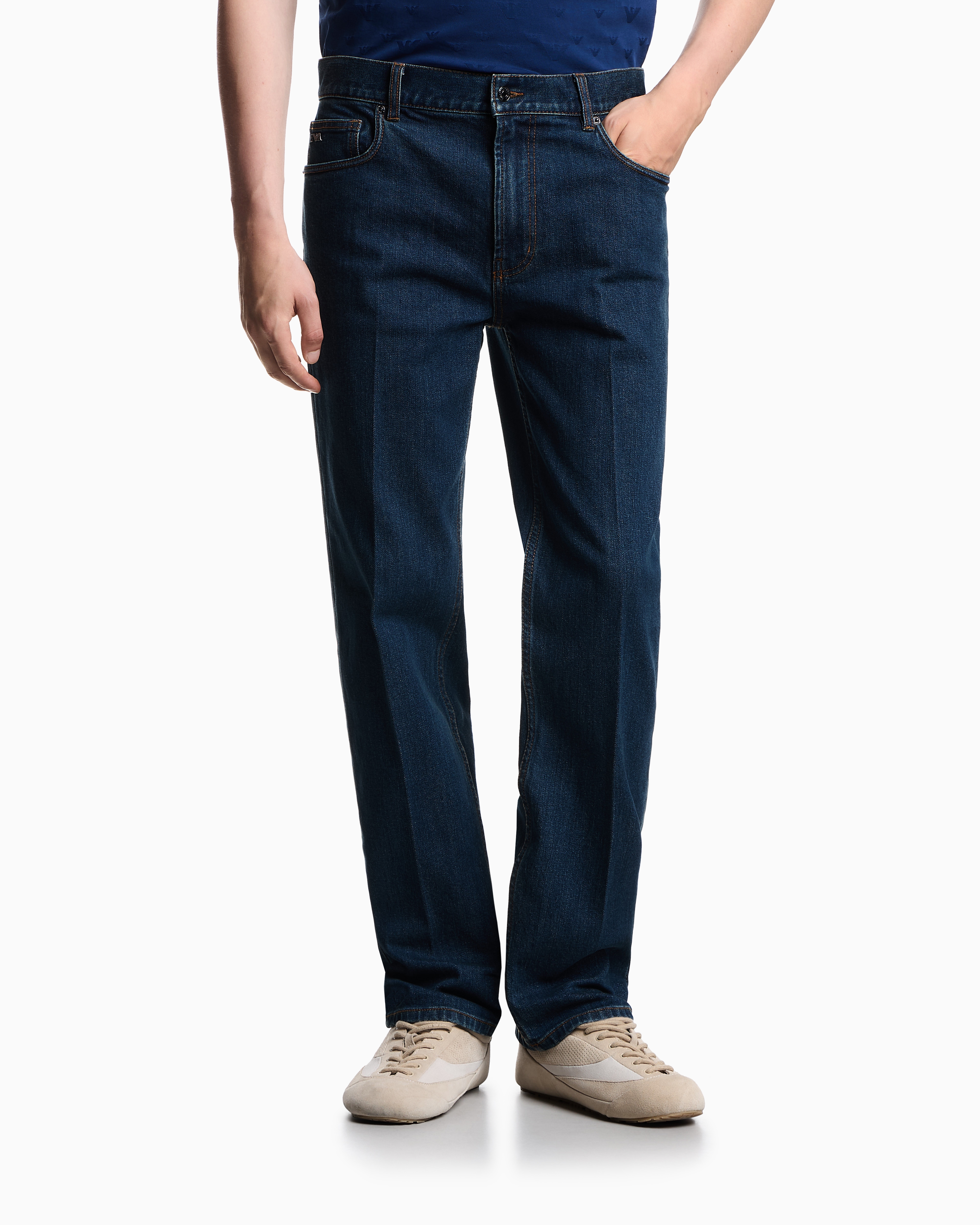 アルマーニ ARMANI JEANS ホップサック ジャケット 裏地チェック 紺 アルマーニ ARMANI JEANS ホップサック ジャケット 裏地チェック 紺