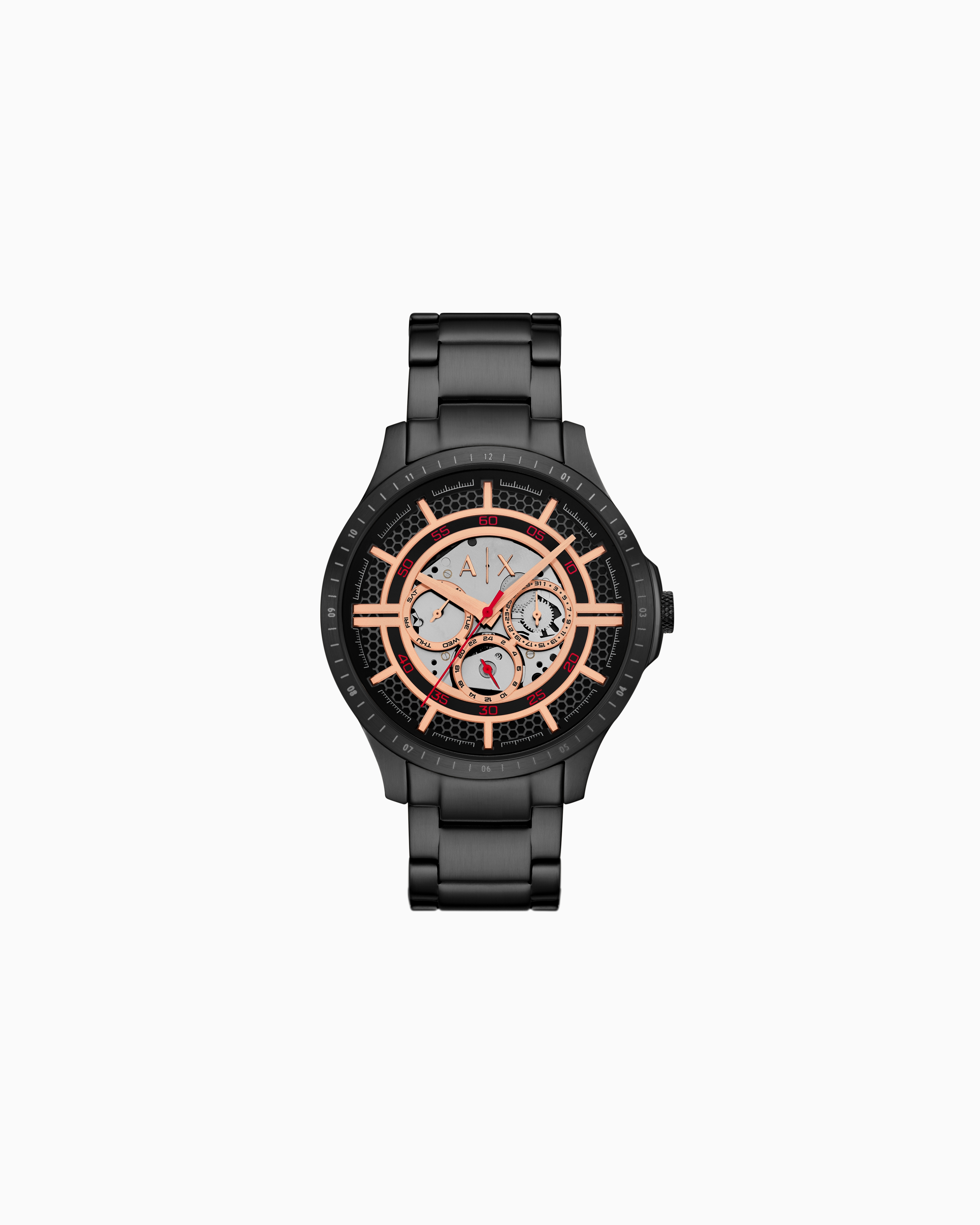 Armani Exchange -  Multifunction Black Stainless Steel Watch, Man, Multicoloured, Size: TU