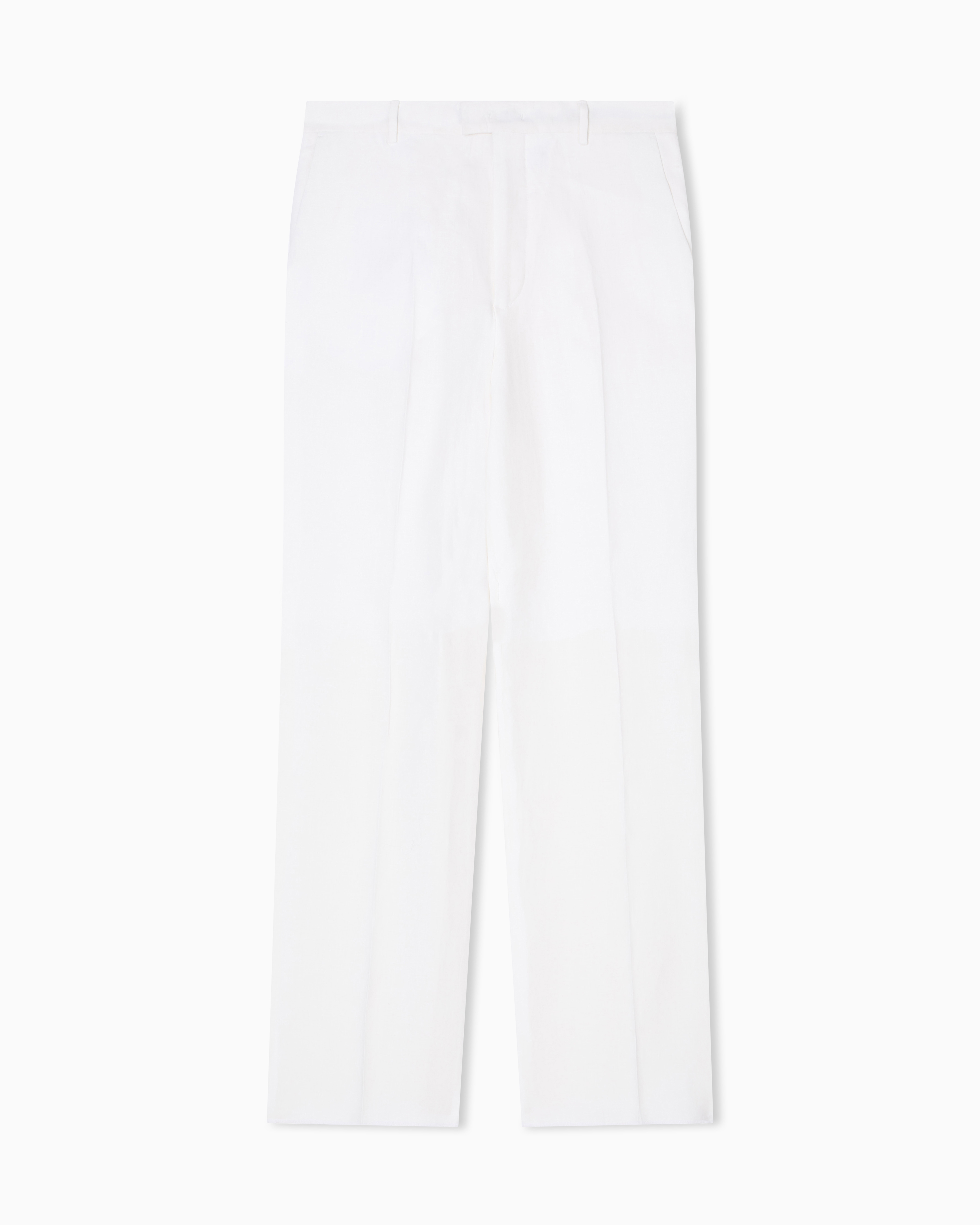 Emporio Armani - Pure linen trousers, Man, White, Size: