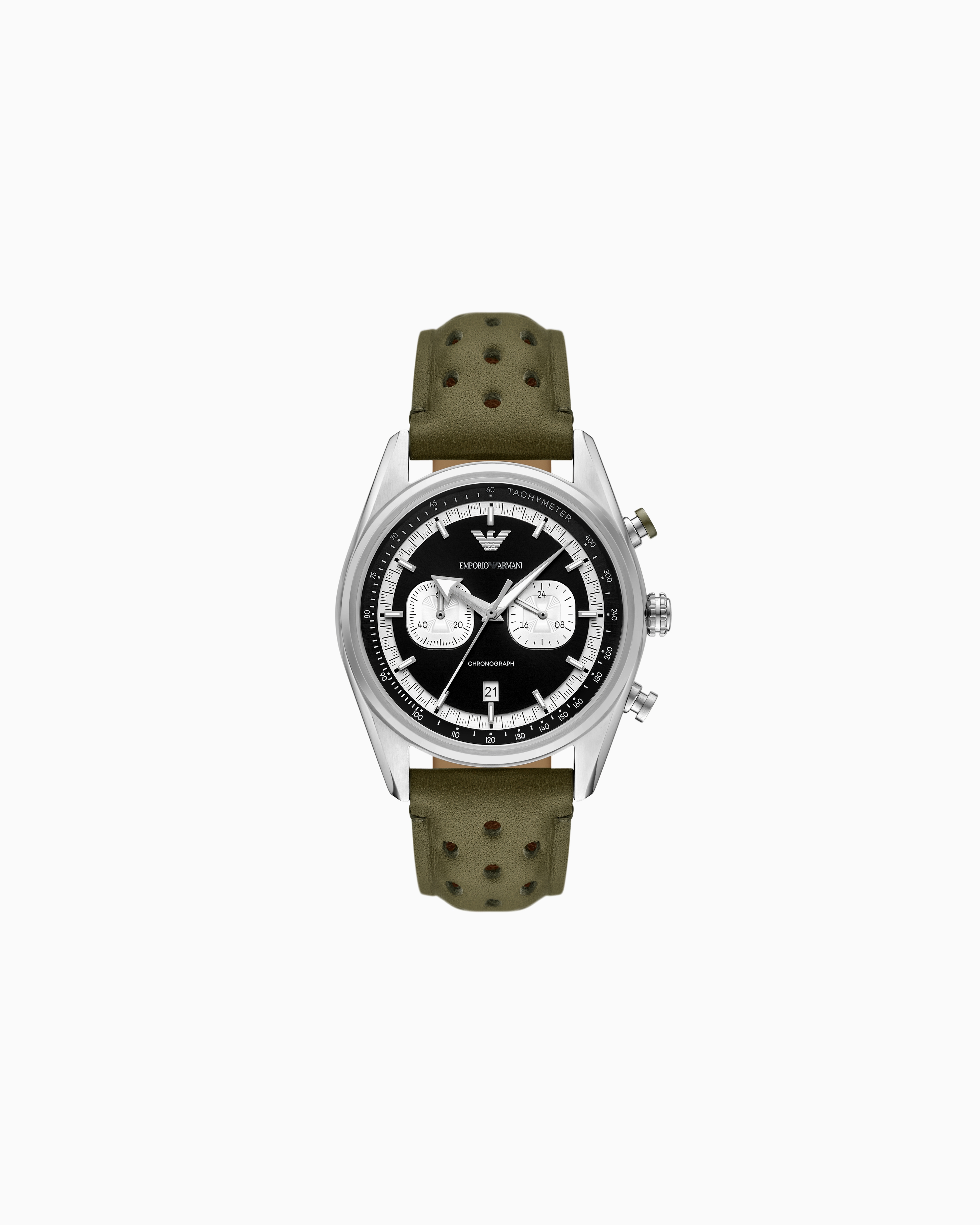 EMPORIO ARMANI クロノグラフ 腕時計 エンポリオアルマーニ腕時計/メンズ/AR6131/ブラックダイアル