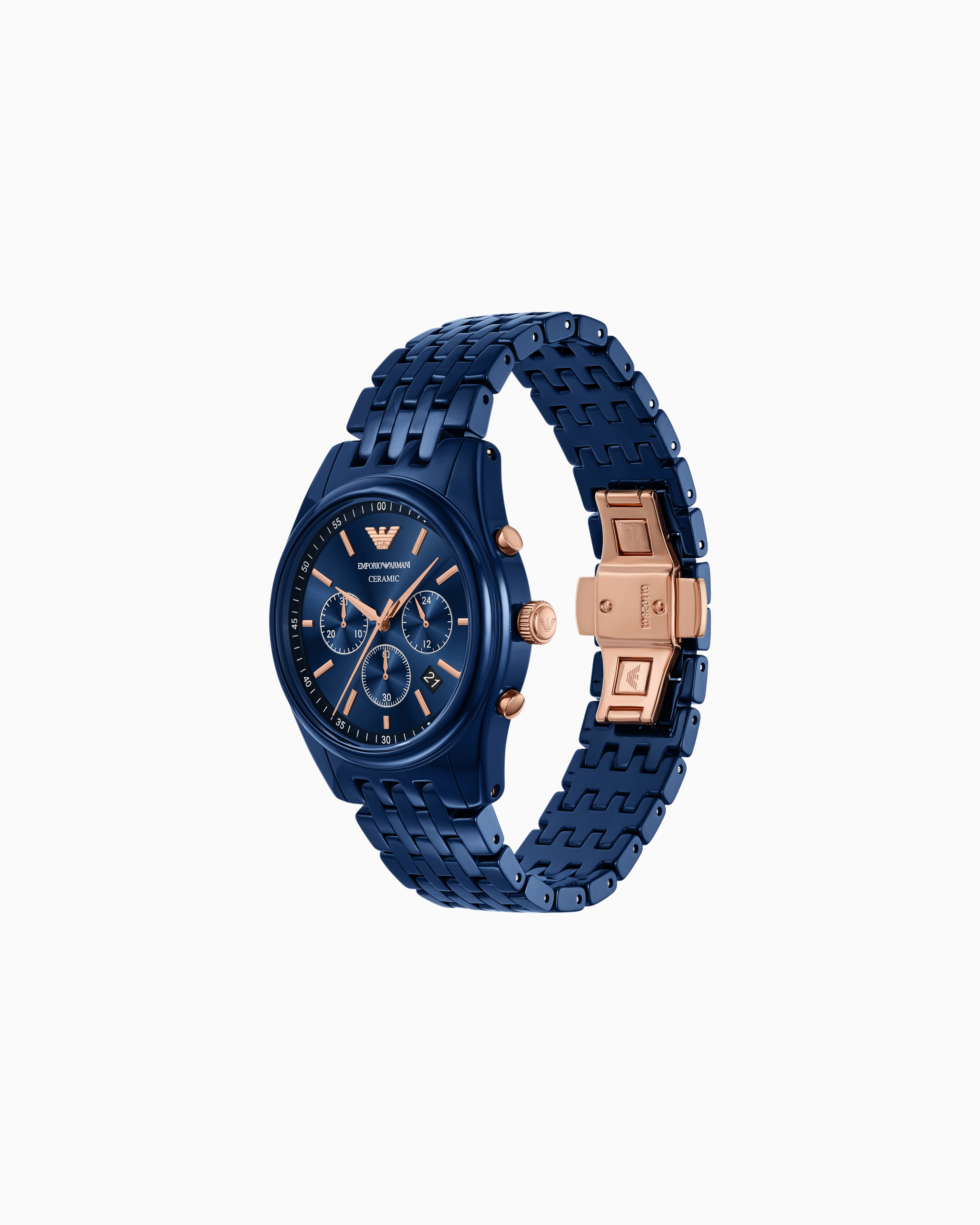 EMPORIO ARMANI クロノグラフ 時計 ネイビー クロノグラフウォッチ ブルーセラミック | Emporio Armani