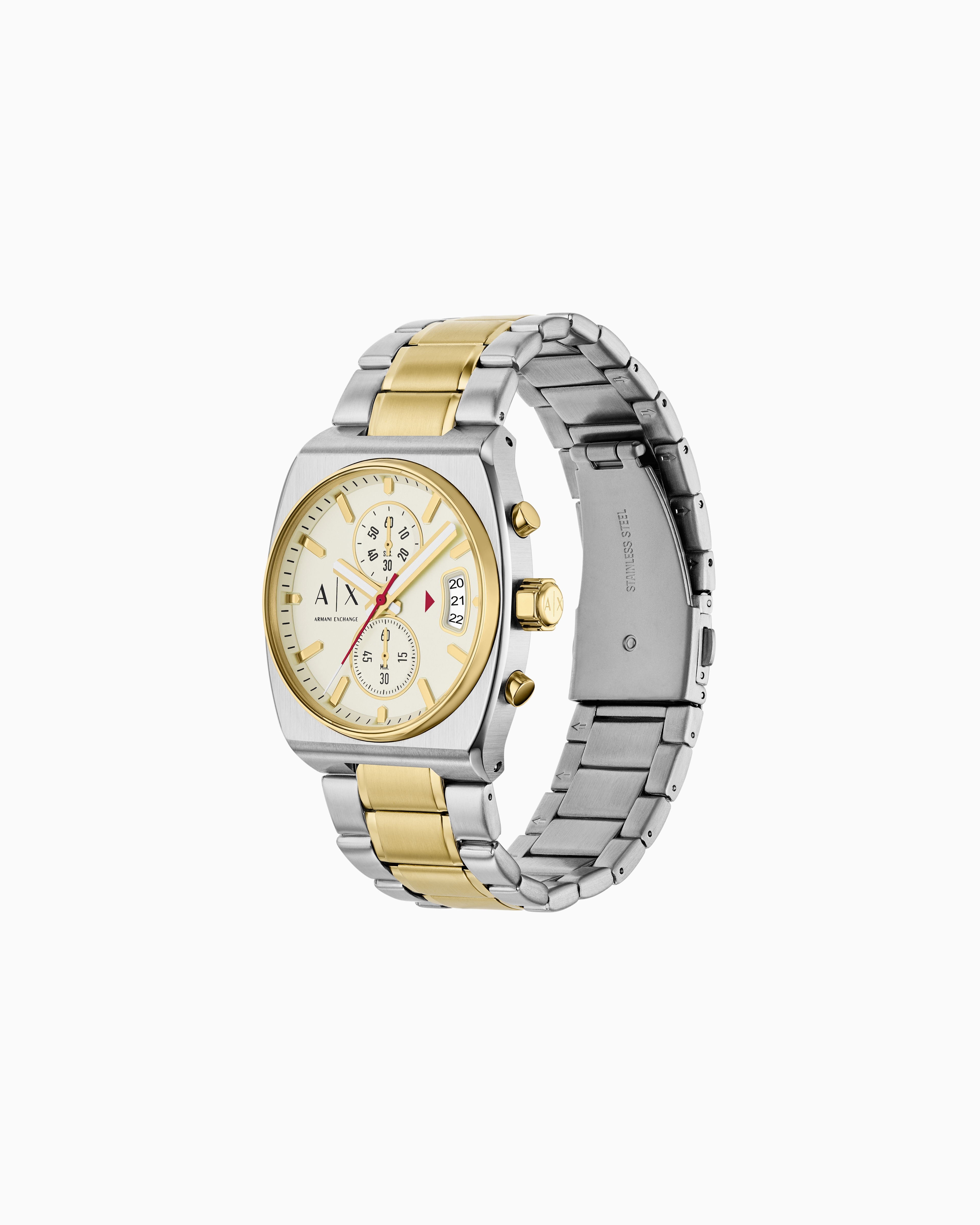 Armani Exchange Chronograph Two-tone Stainless Steel Watch In Gold