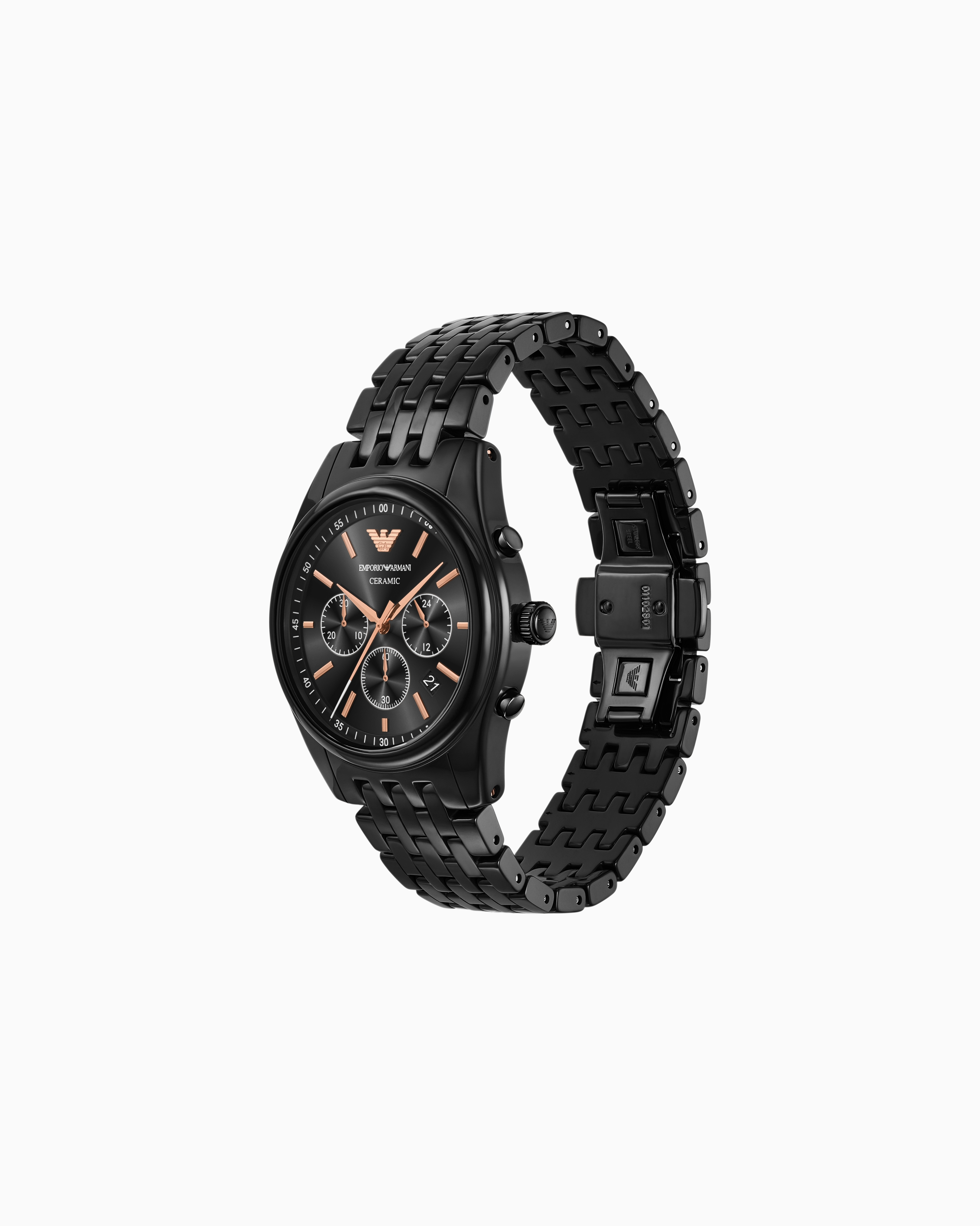 Emporio Armani - Chronograph Black Ceramic Watch, Man, Multicoloured, Size: TU