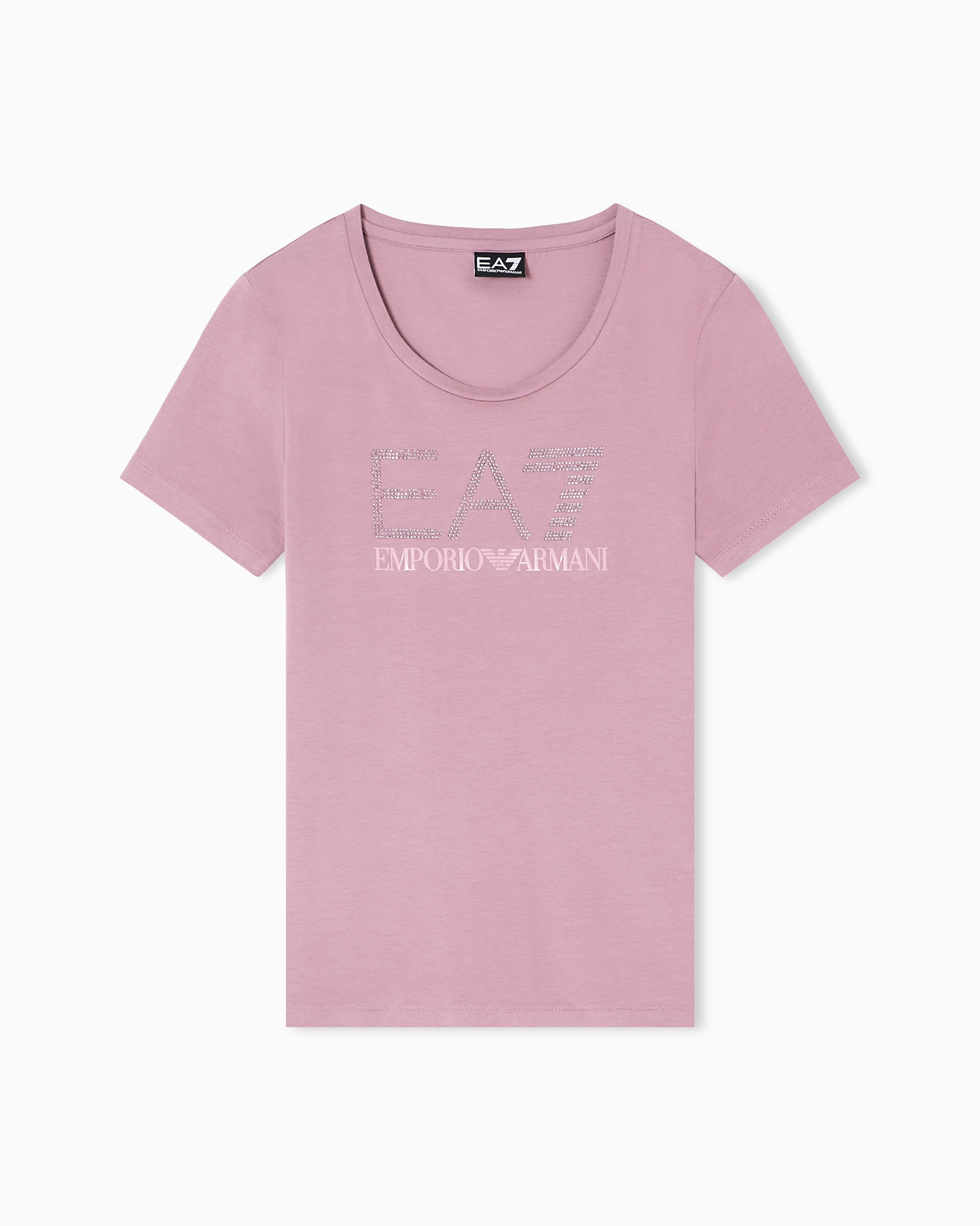 EMPORIO ARMANI Tシャツ・カットソー ピンク 4105125E0091 Logo Series stretch-cotton crew-neck T-shirt with