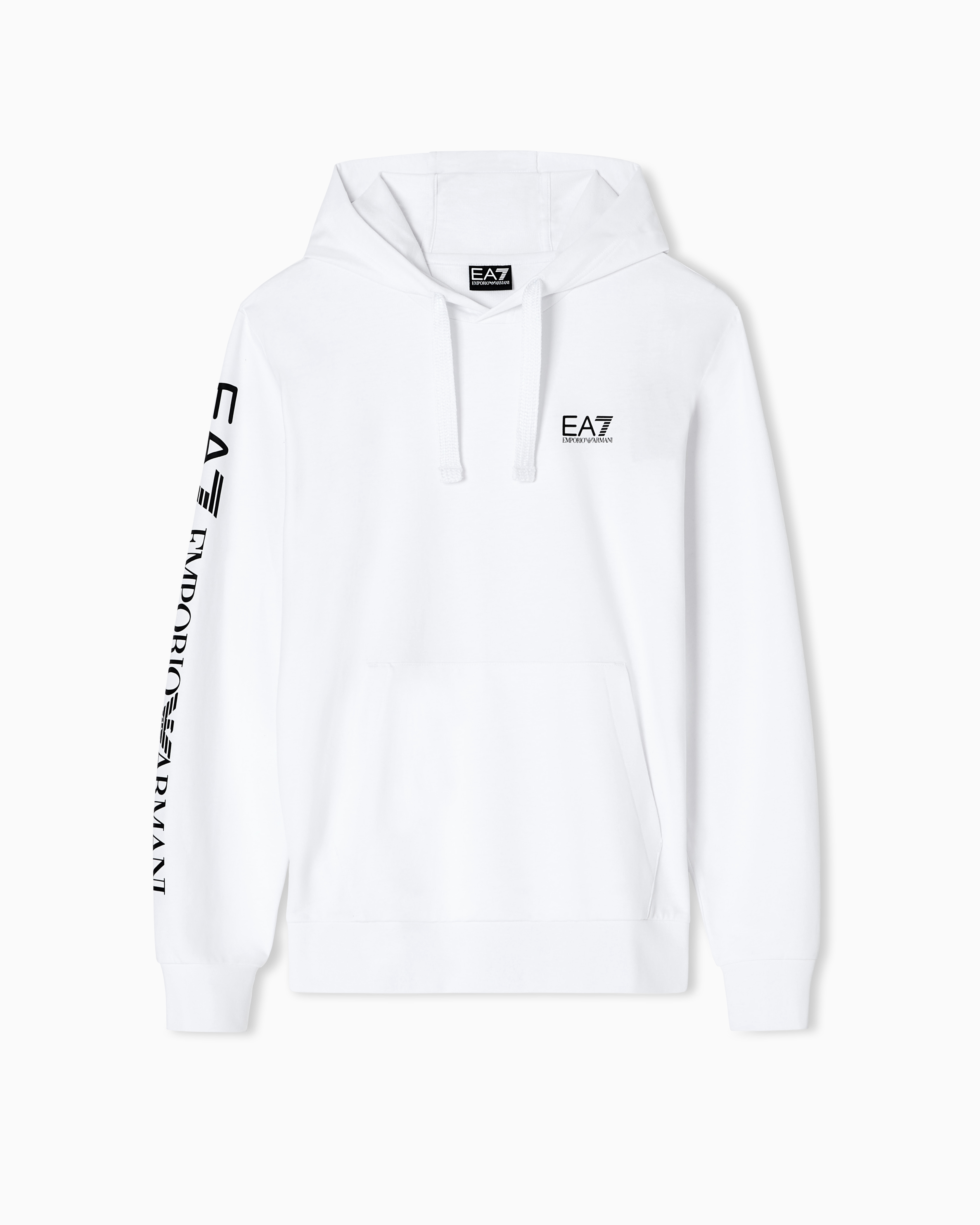 Logo Series cotton hooded, zip-up sweatshirt | EA7