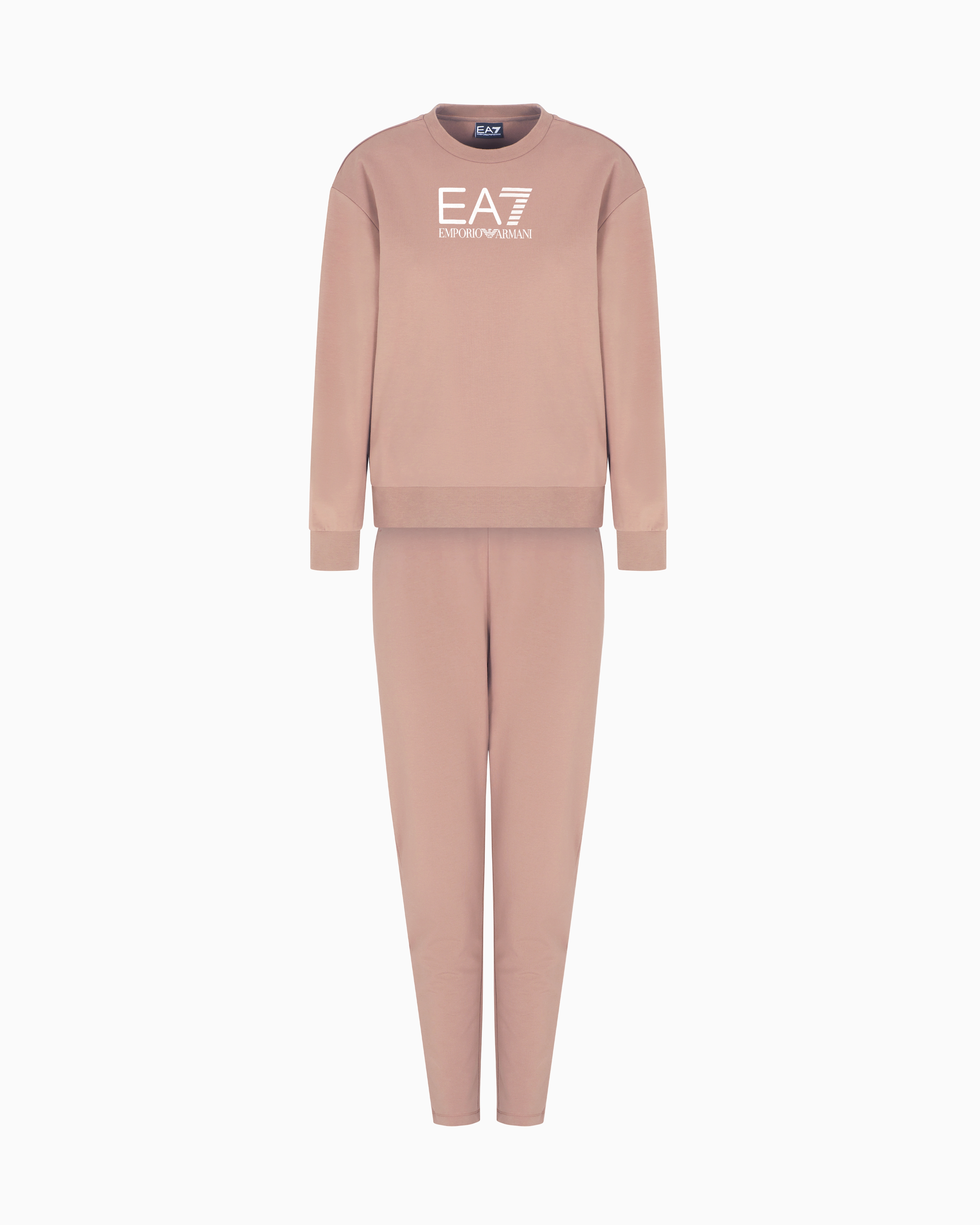 Ea7 Brown Stretch-Cotton Tracksuit With Logo Xxl