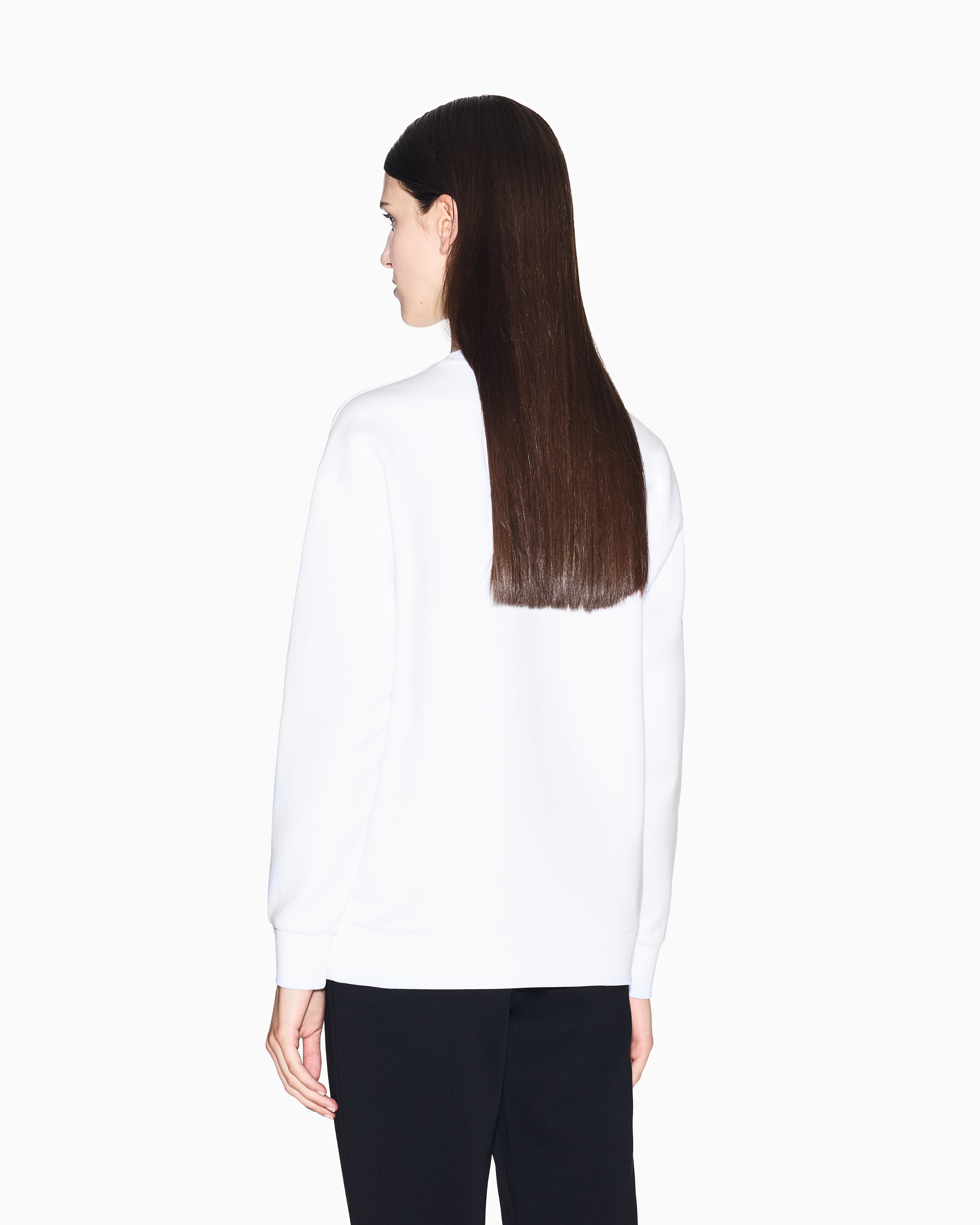 Armani Exchange - Sweatshirts without Hood, Woman, White, Size: