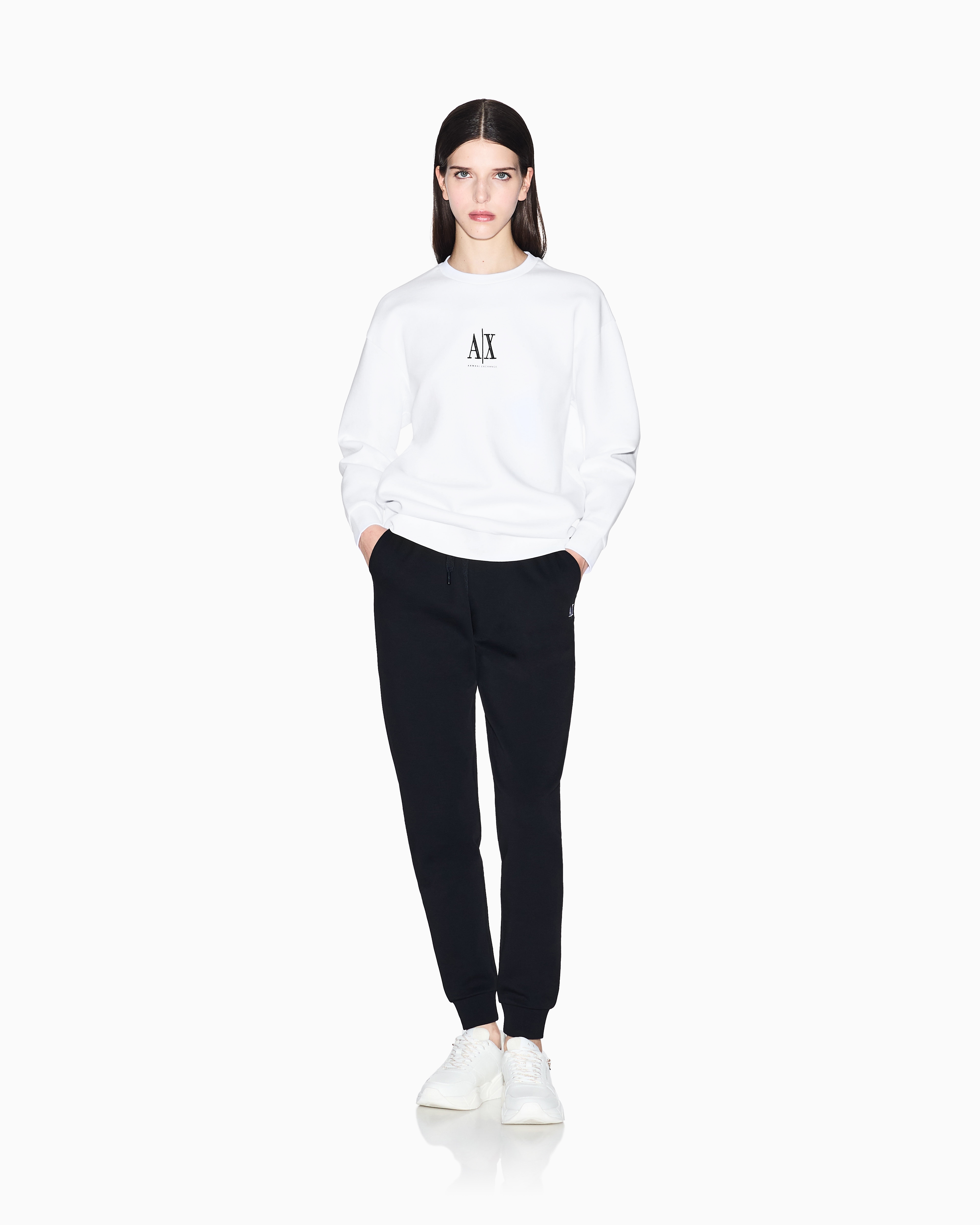 Armani Exchange - Sweatshirts without Hood, Woman, White, Size: