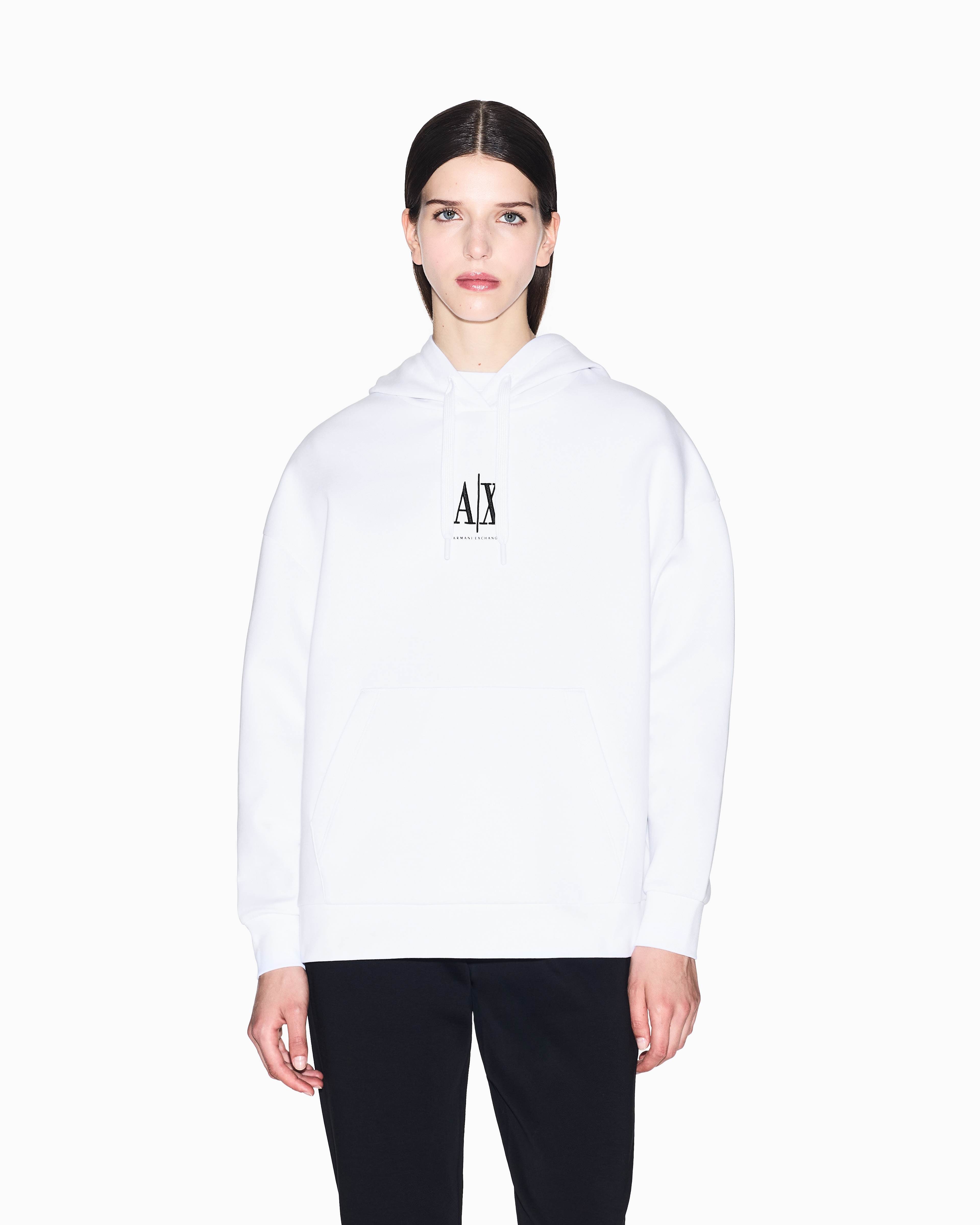 Armani Exchange -  Icon Hoodie, Woman, White, Size: