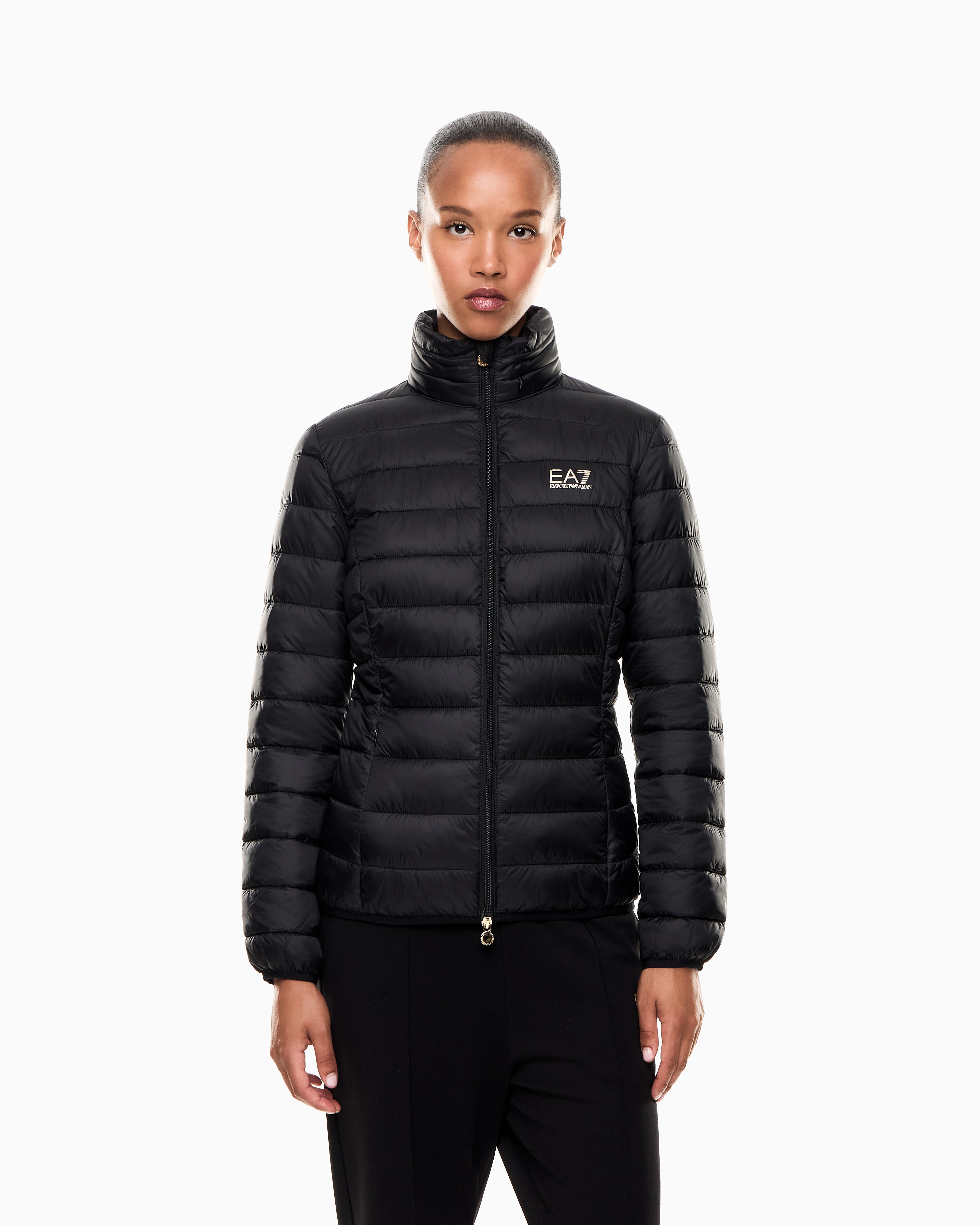 Ea7 Core Lady Lightly Padded Jacket In Nylon In Black