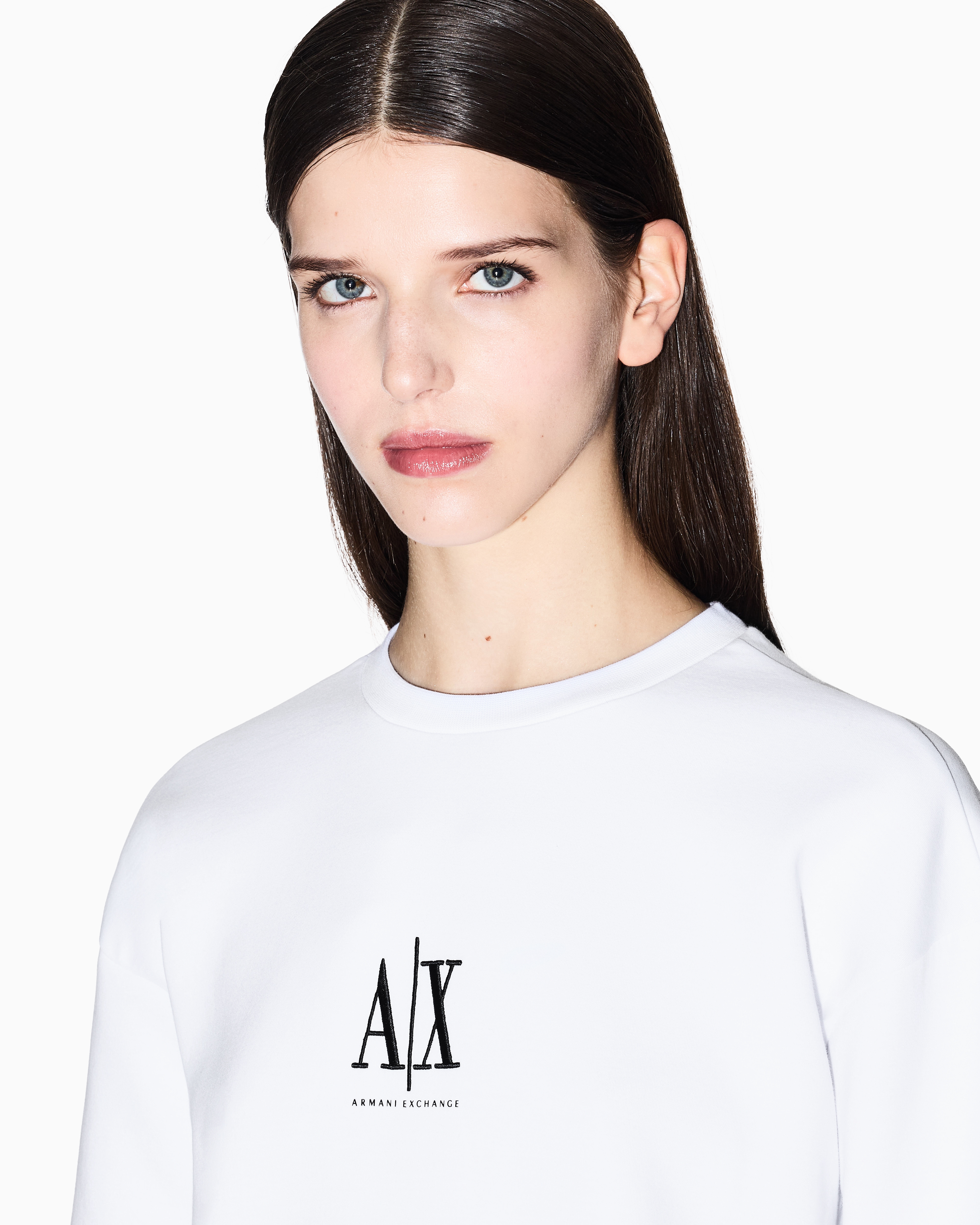 Armani Exchange - Sweatshirts without Hood, Woman, White, Size: