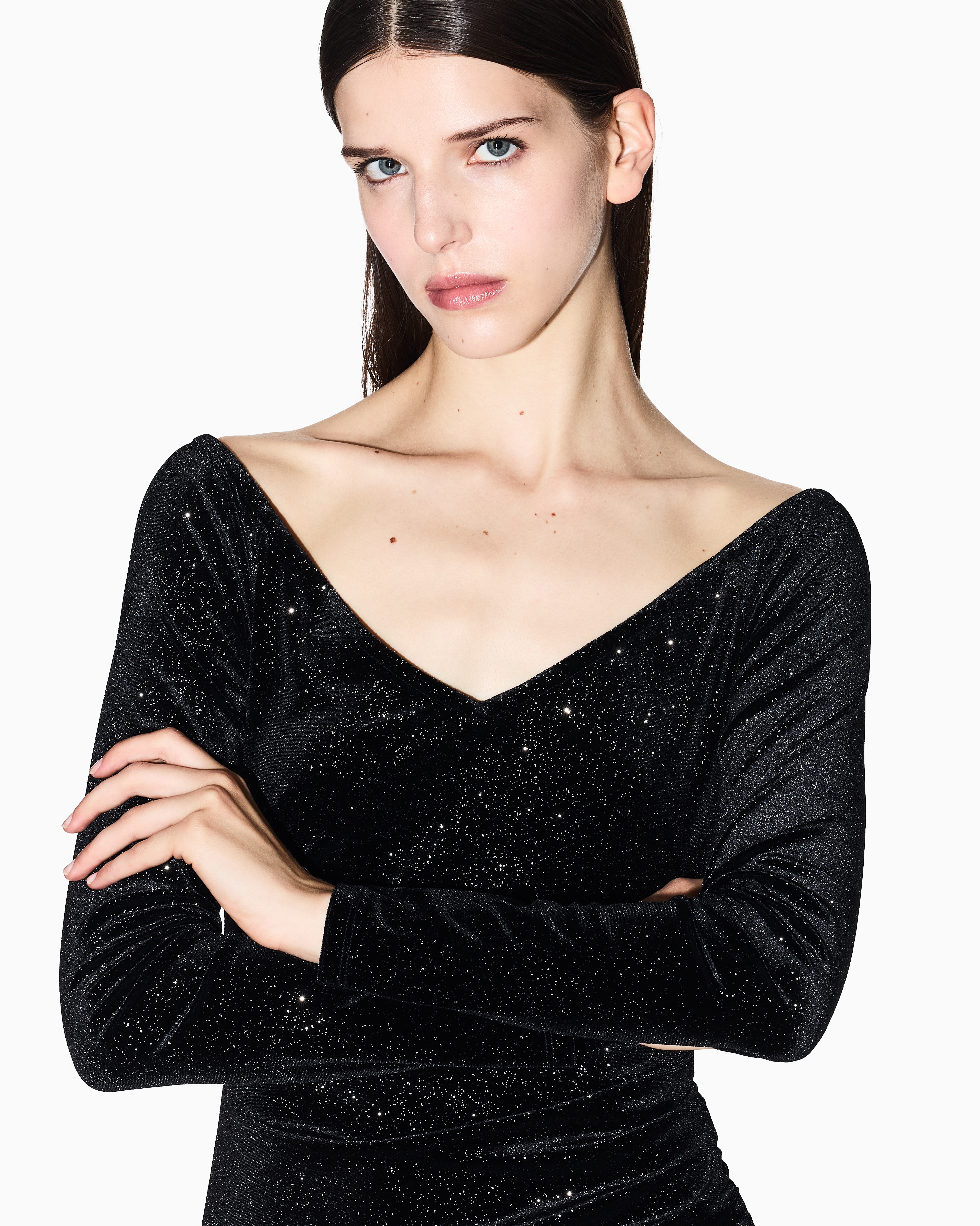 Armani Exchange Midi Dresses In Black