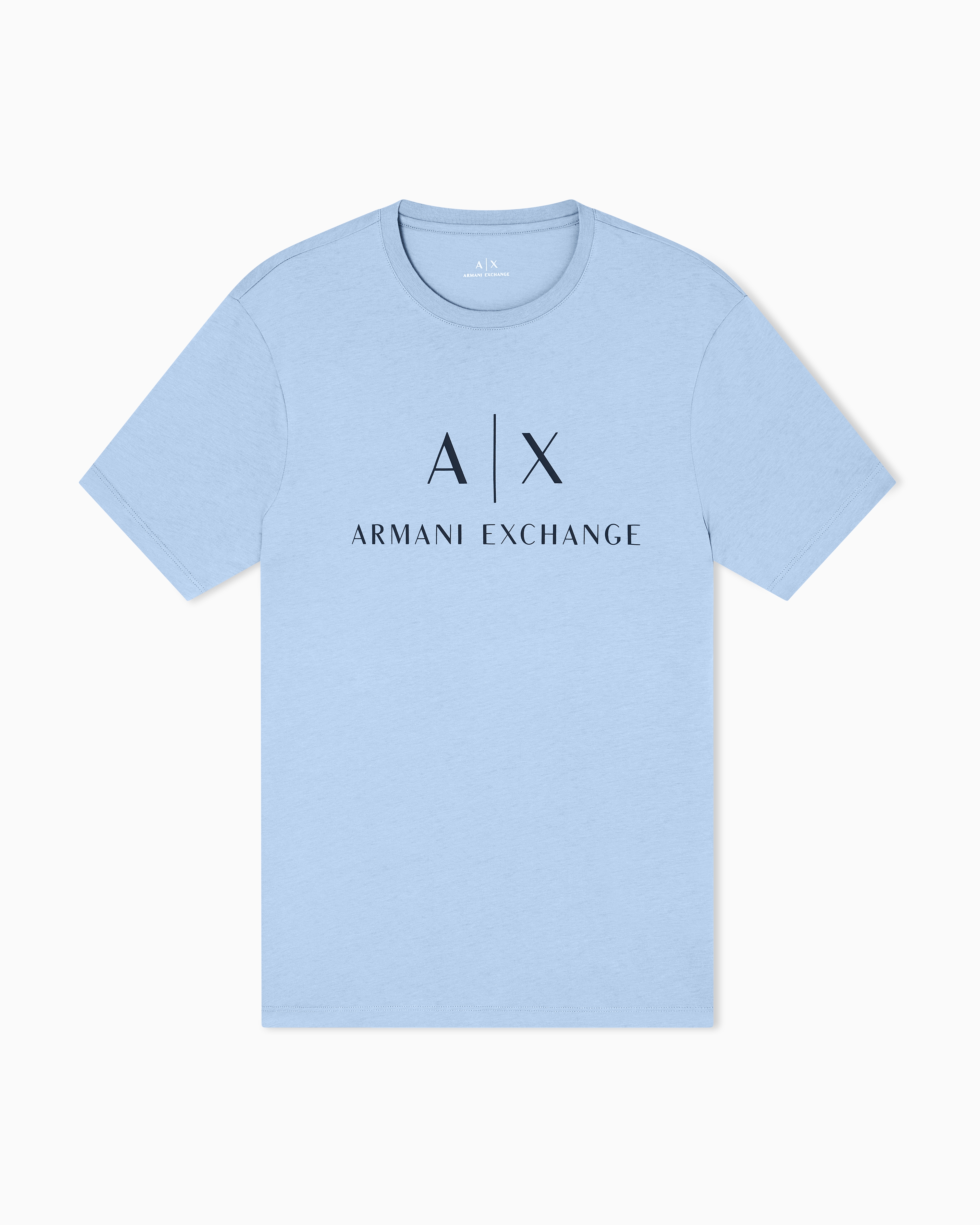 Armani Exchange - Slim fit jersey T-shirt with logo, Man, Light Blue, Size: