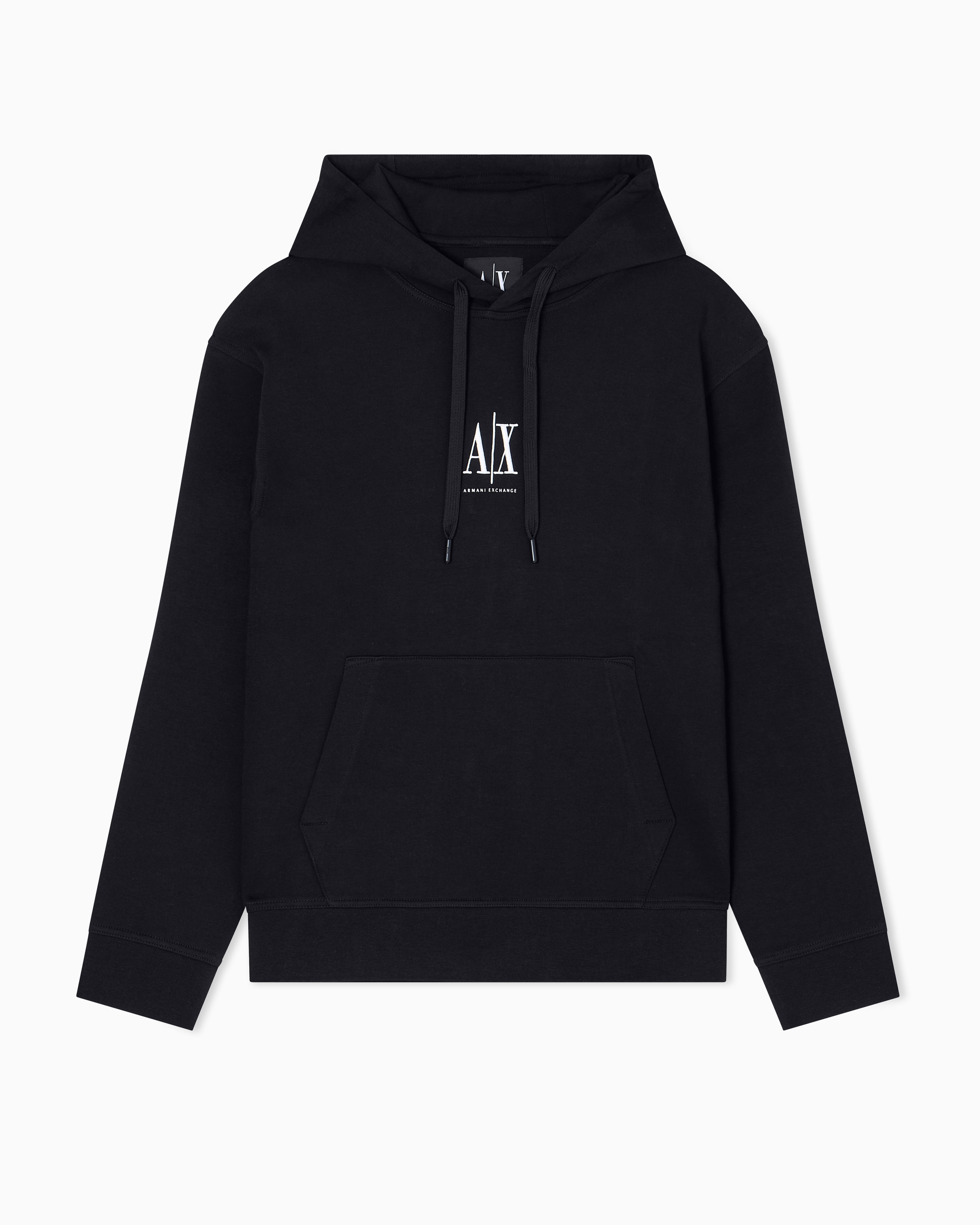 Armani Exchange - Hoodie with embroidered logo, Man, Black, Size: