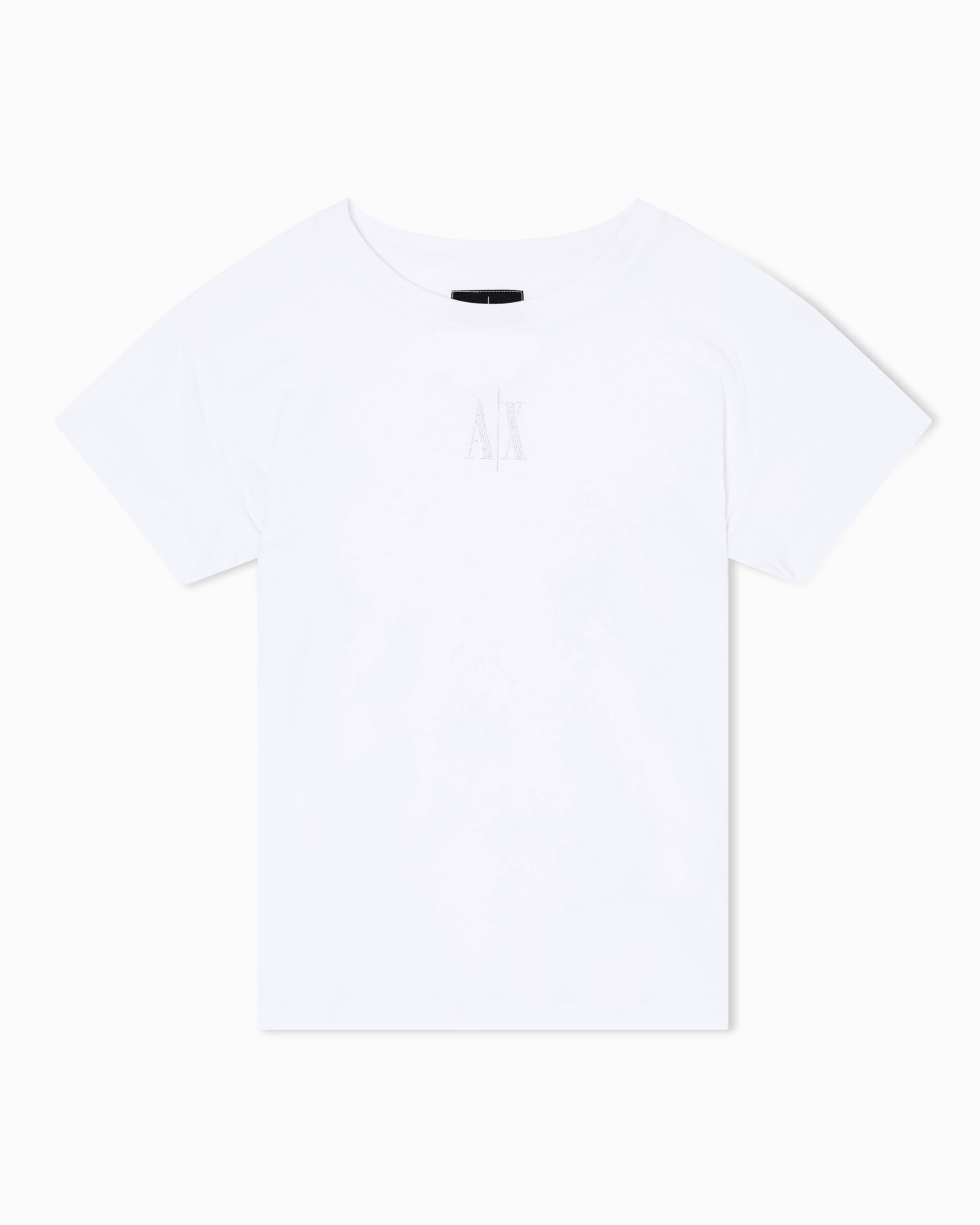 Armani Exchange - Boyfriend T-shirt with Icon logo, Woman, White, Size: