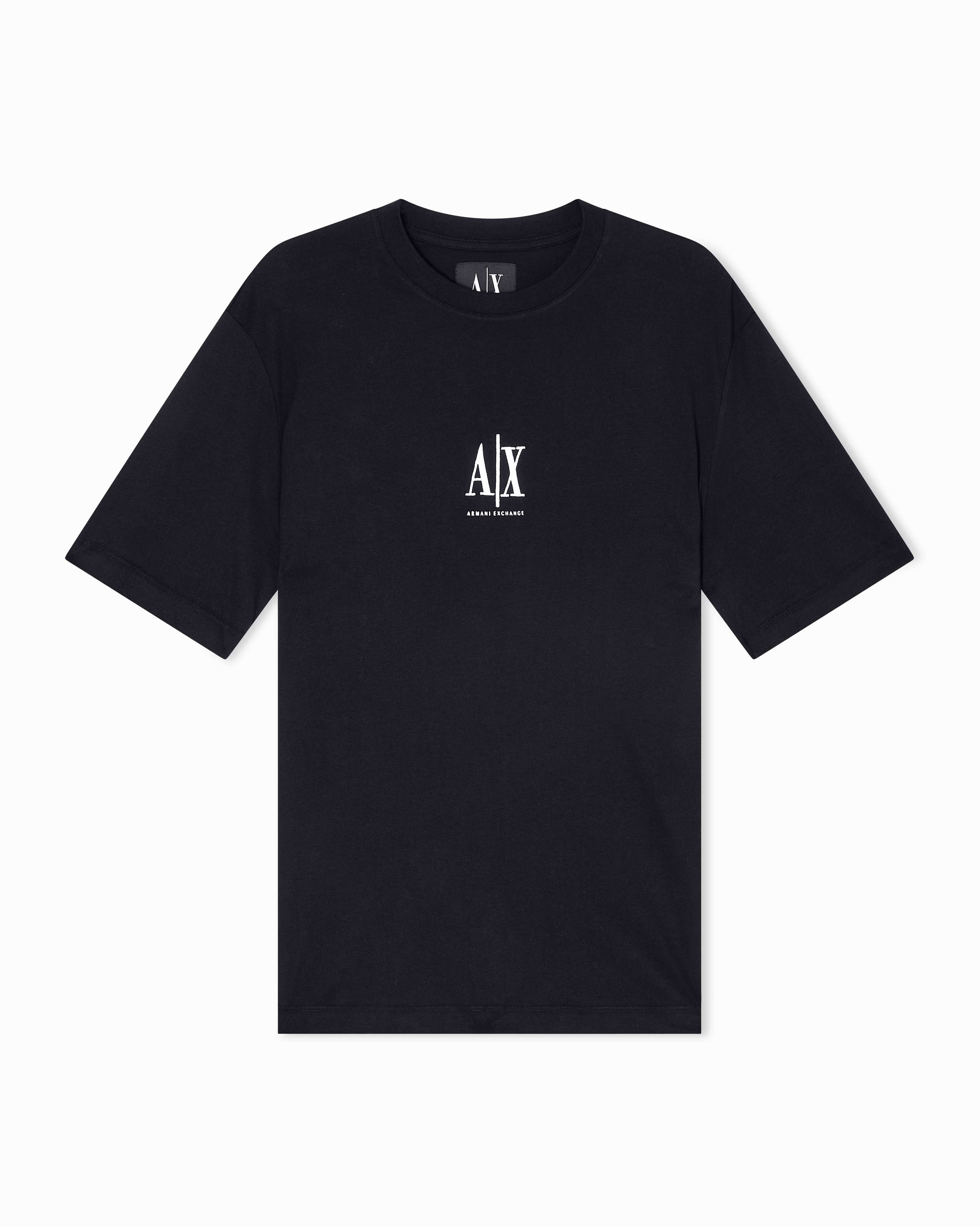 Armani Exchange - Regular fit T-shirt with embroidered logo, Man, Black, Size: