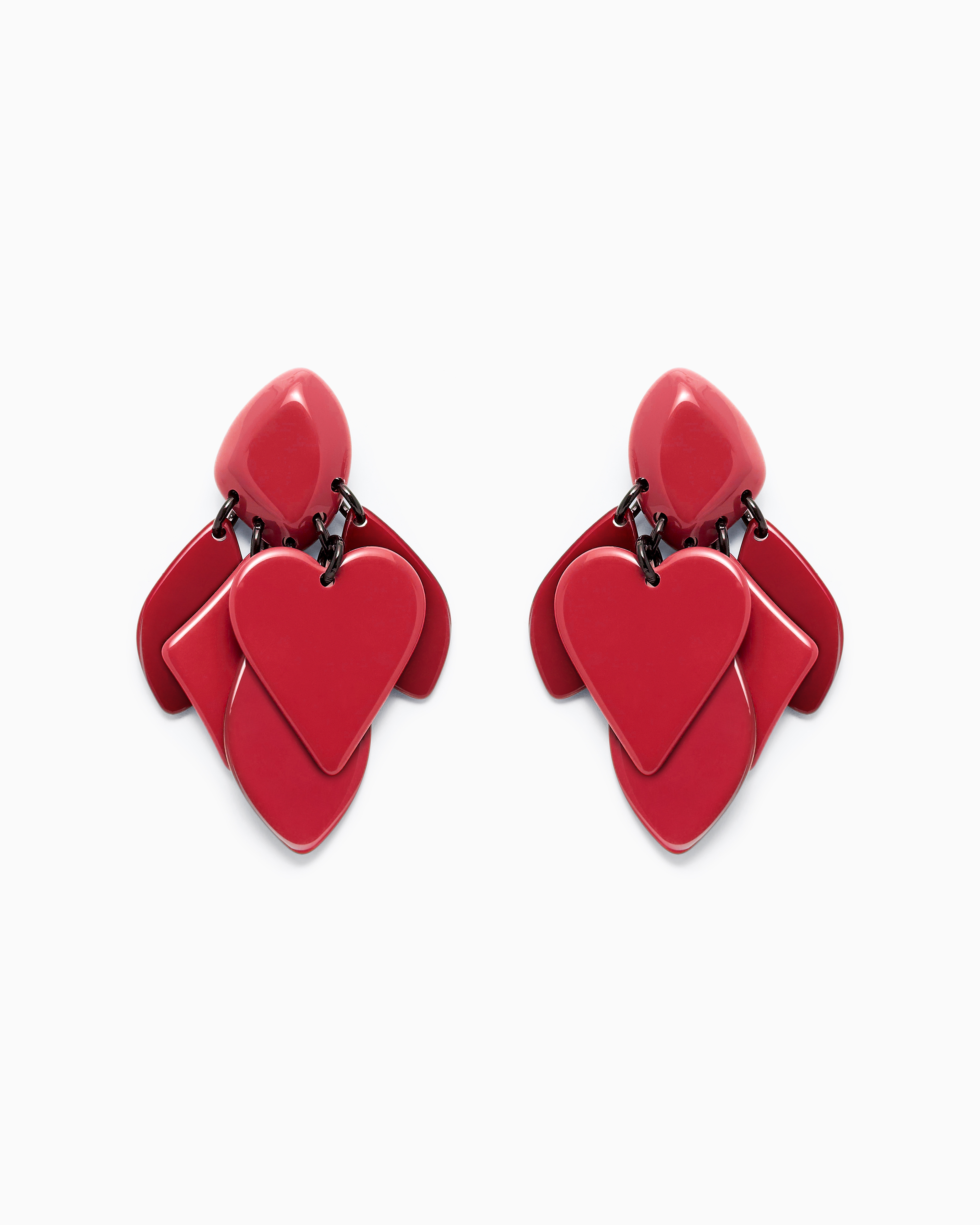 Emporio Armani - Earrings with Jeu de Cartes pendants, Woman, Red, Size: TU