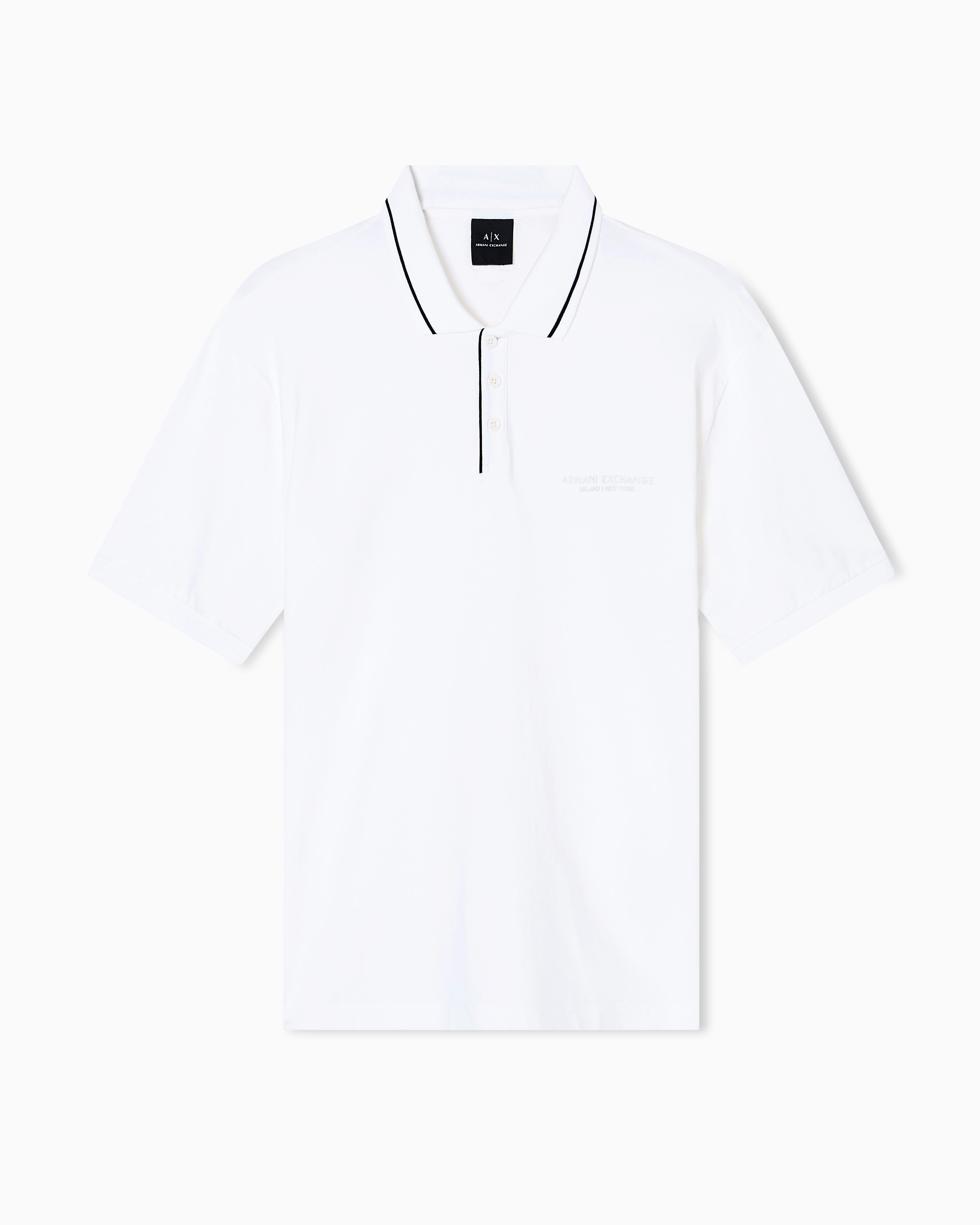 Armani Exchange - Regular fit polo shirt stretch jersey, Man, White, Size: