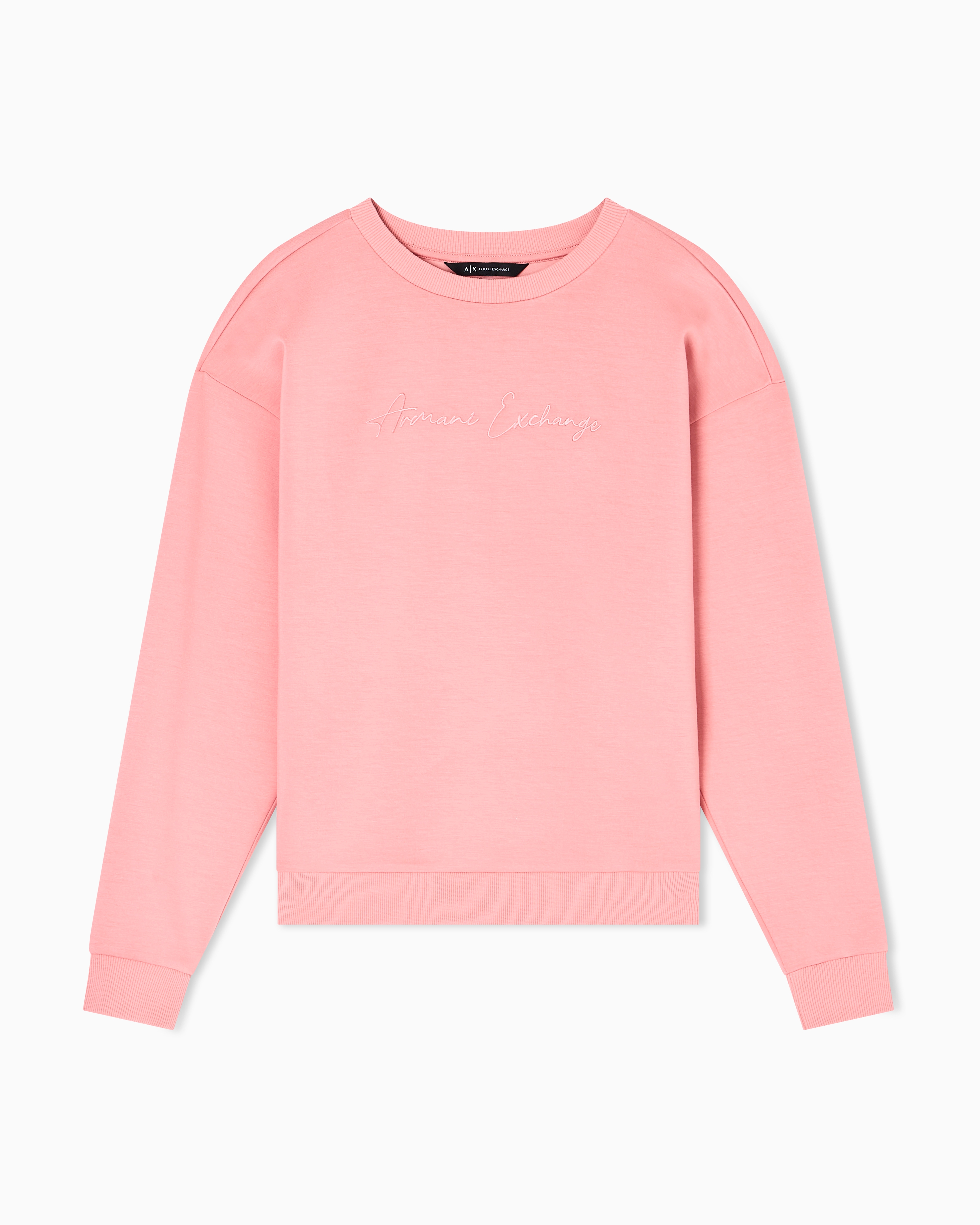 Armani Exchange - Basic crewneck sweatshirt, Woman, Pink, Size: