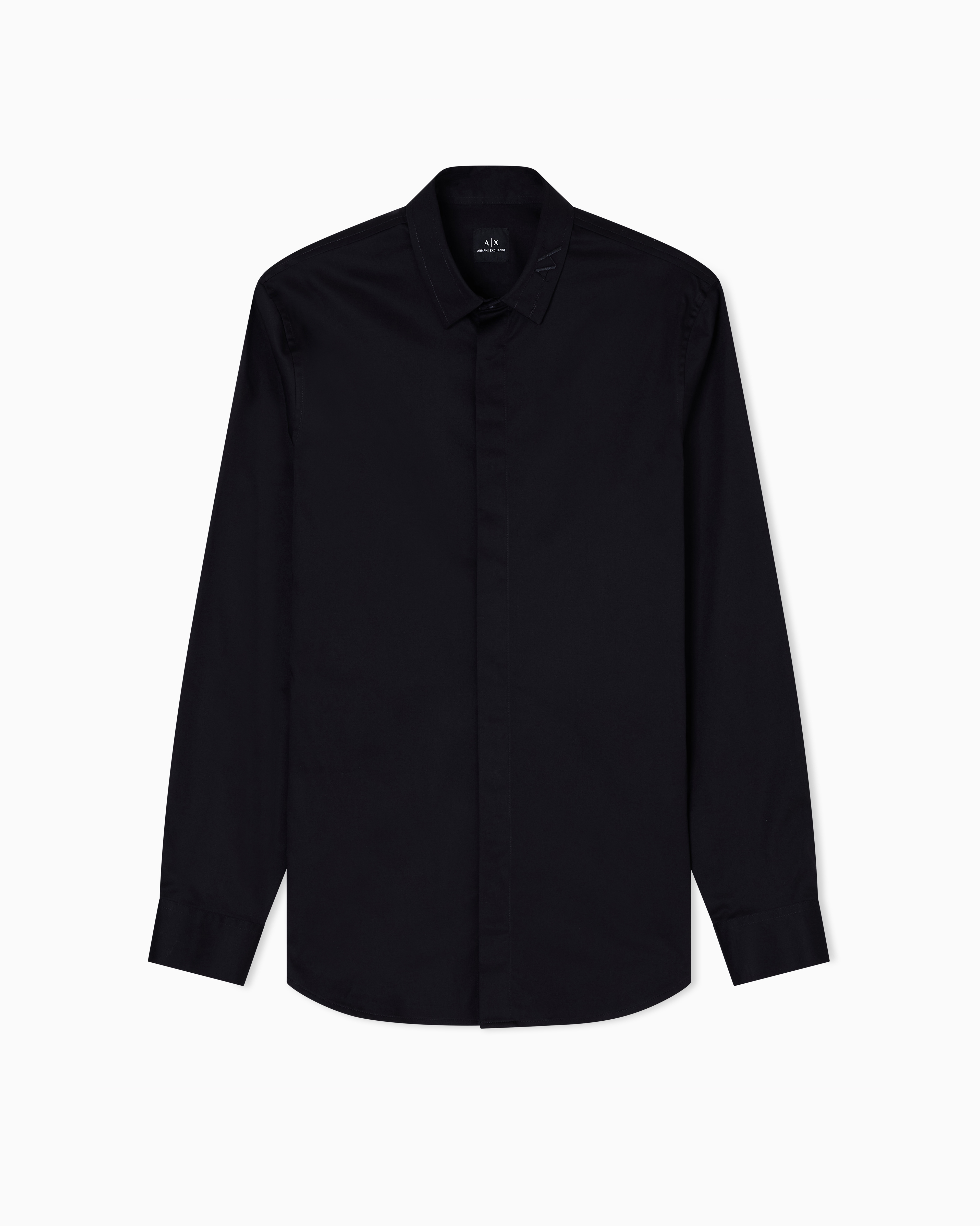 Armani Exchange - Classic Shirts, Man, Black, Size: