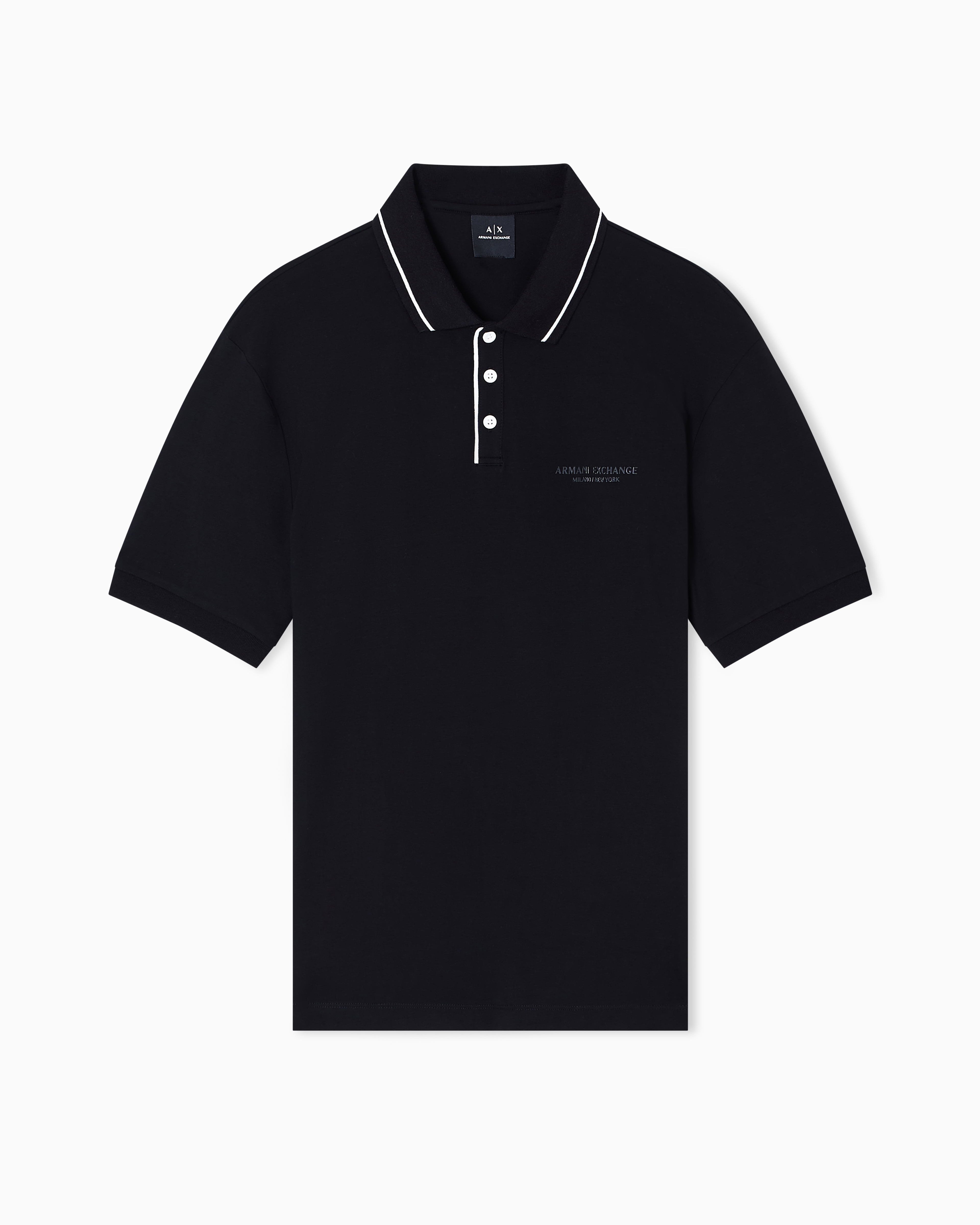 Armani Exchange - Regular fit polo shirt stretch jersey, Man, Black, Size: