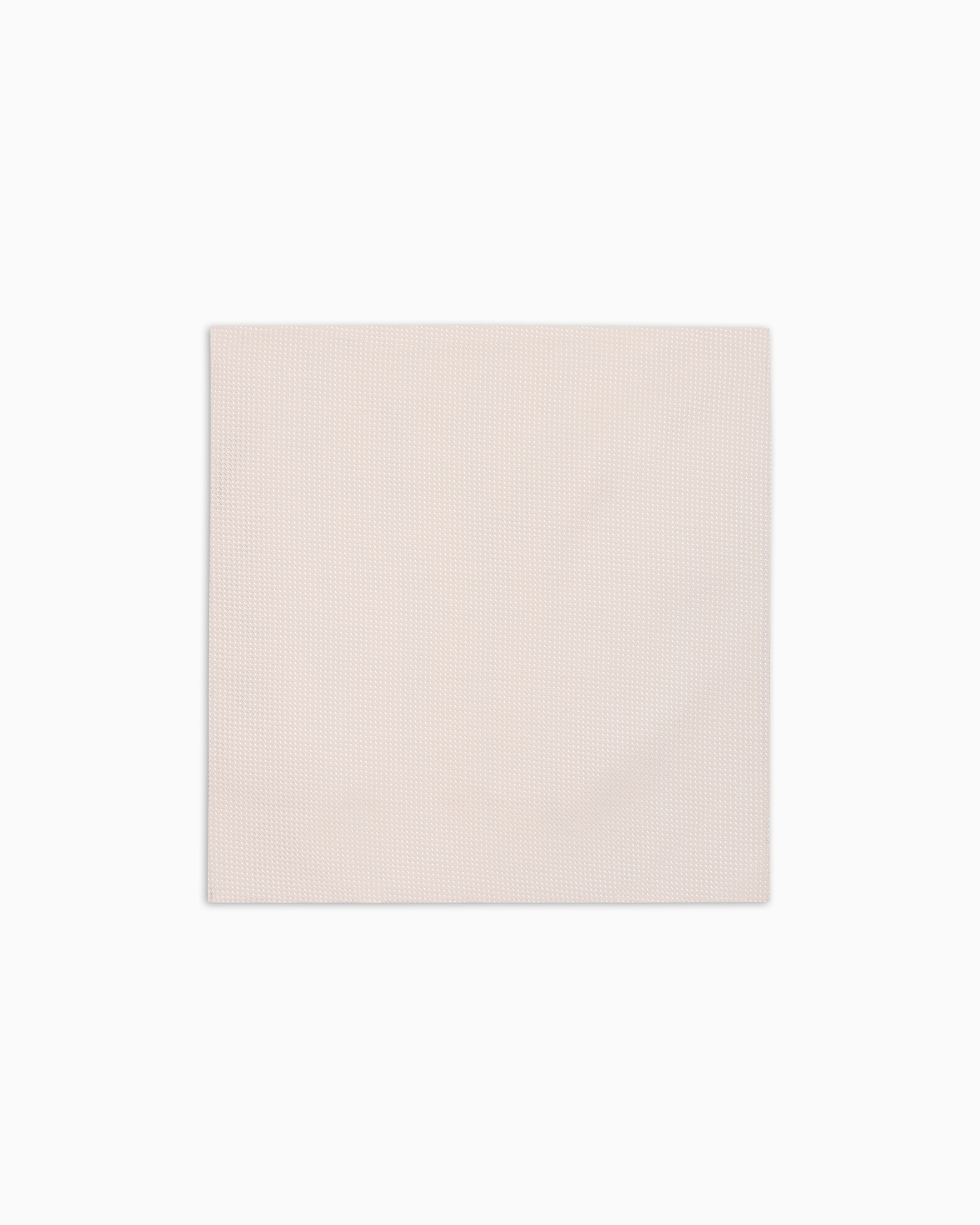 Emporio Armani - Micro-textured pure silk pocket square, Man, Beige, Size: TU