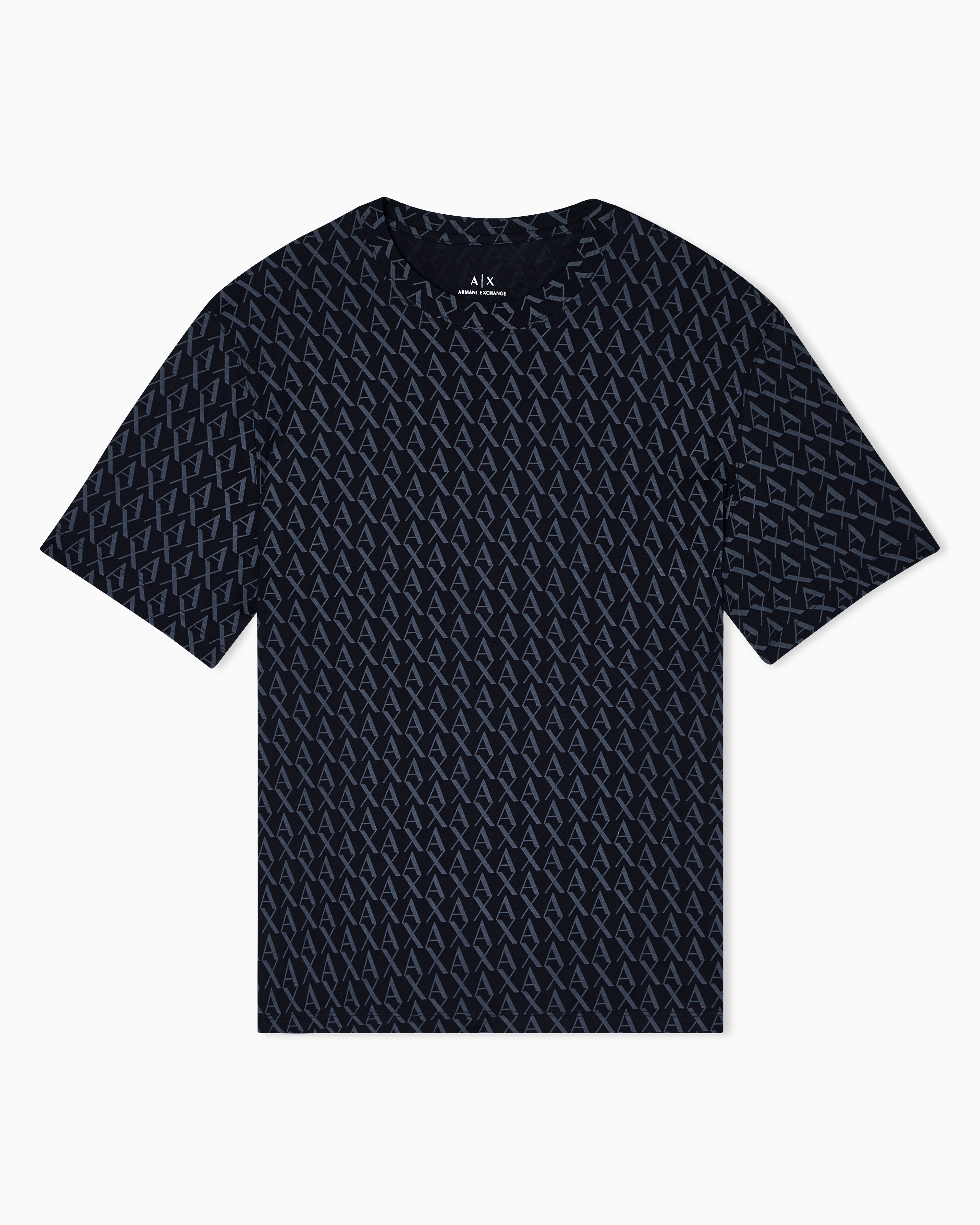 Armani Exchange -  Regular fit monogram logo t-shirt, Man, Black, Size: