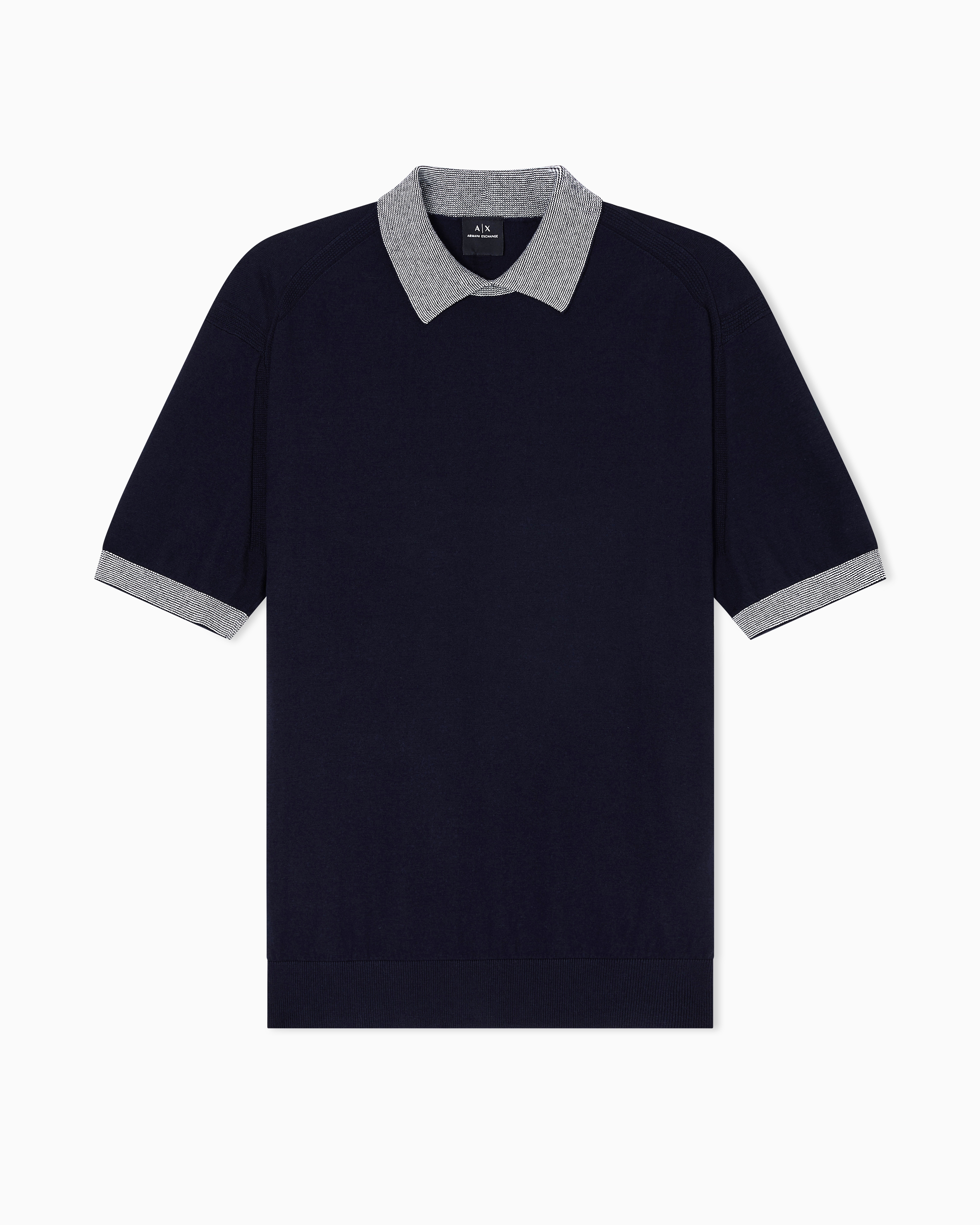 Armani Exchange - Knitted Polo Shirts, Man, Navy_blue, Size: