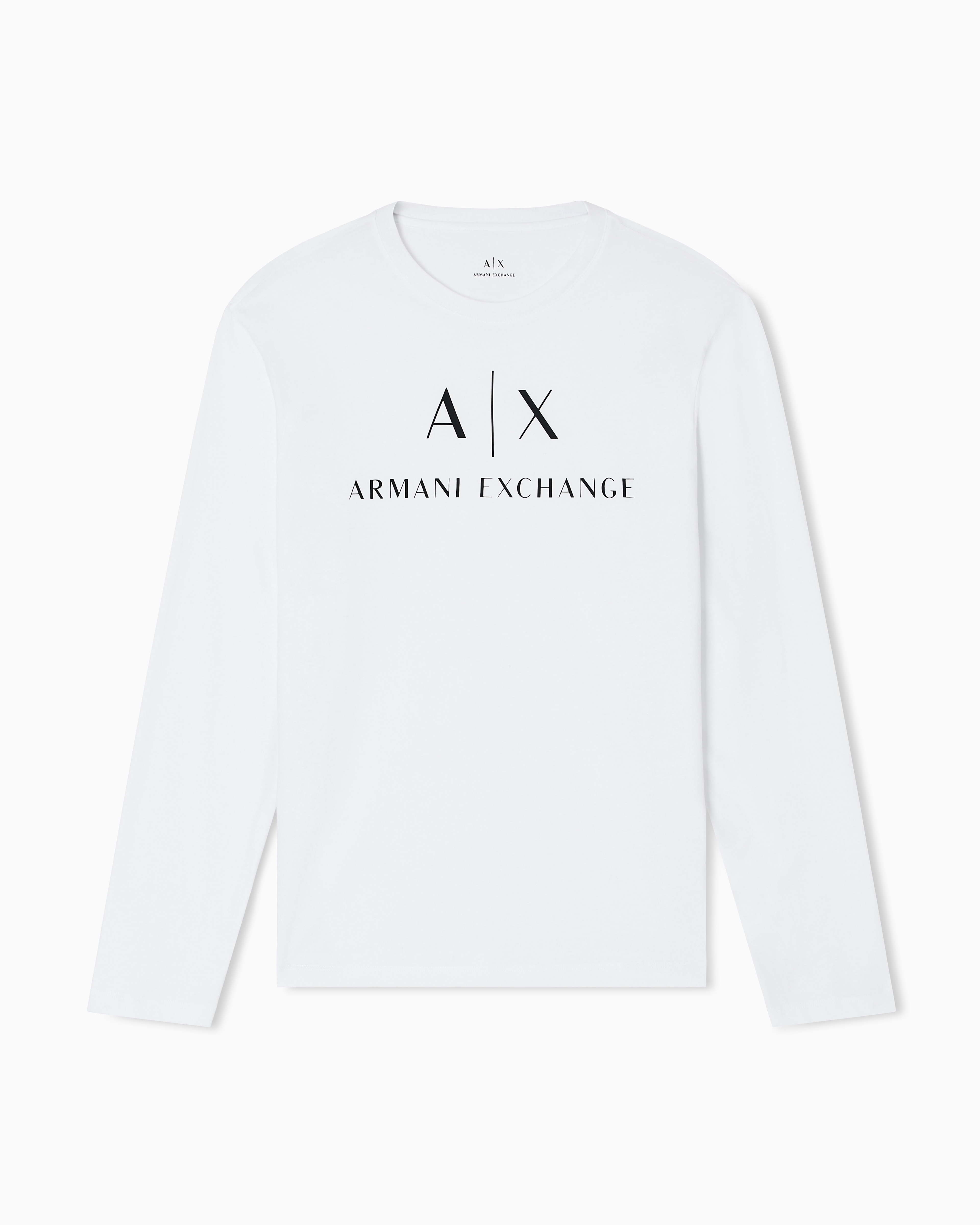 Armani Exchange - Long sleeve T-shirt with logo prints, Man, White, Size:
