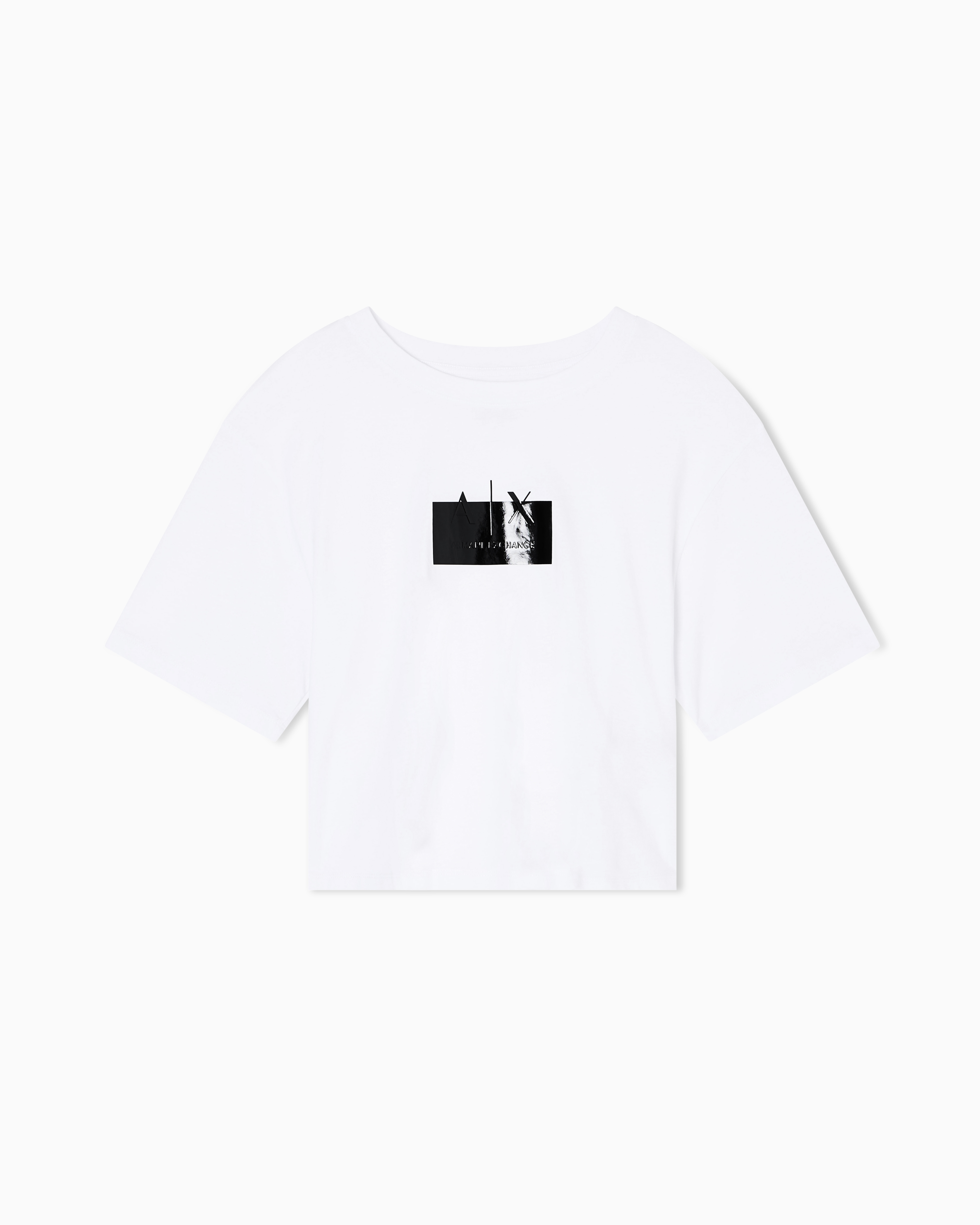 Armani Exchange - Cropped T-Shirts, Woman, White, Size: