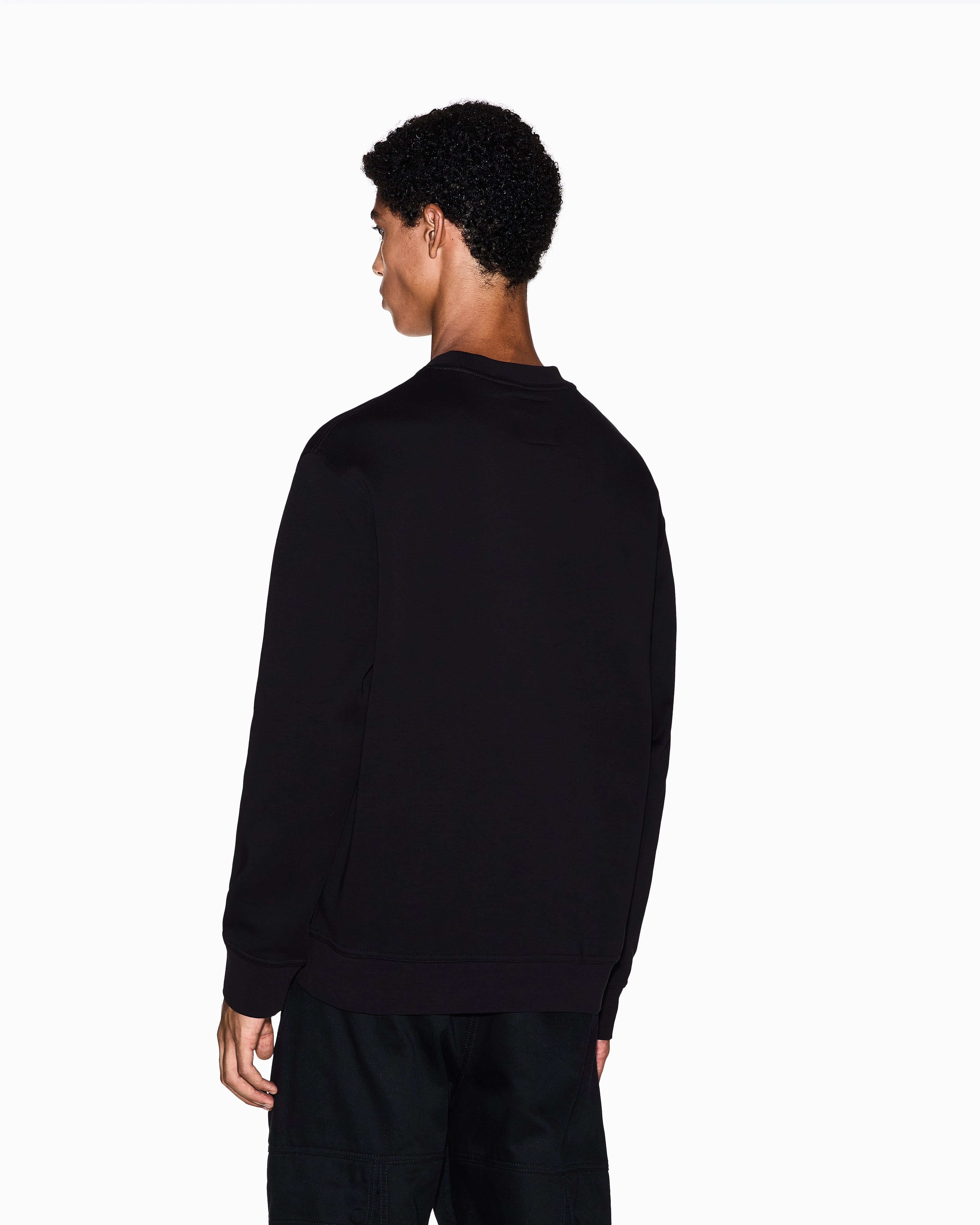 Armani Exchange - Crewneck sweatshirt with embroidered logo, Man, Black, Size: