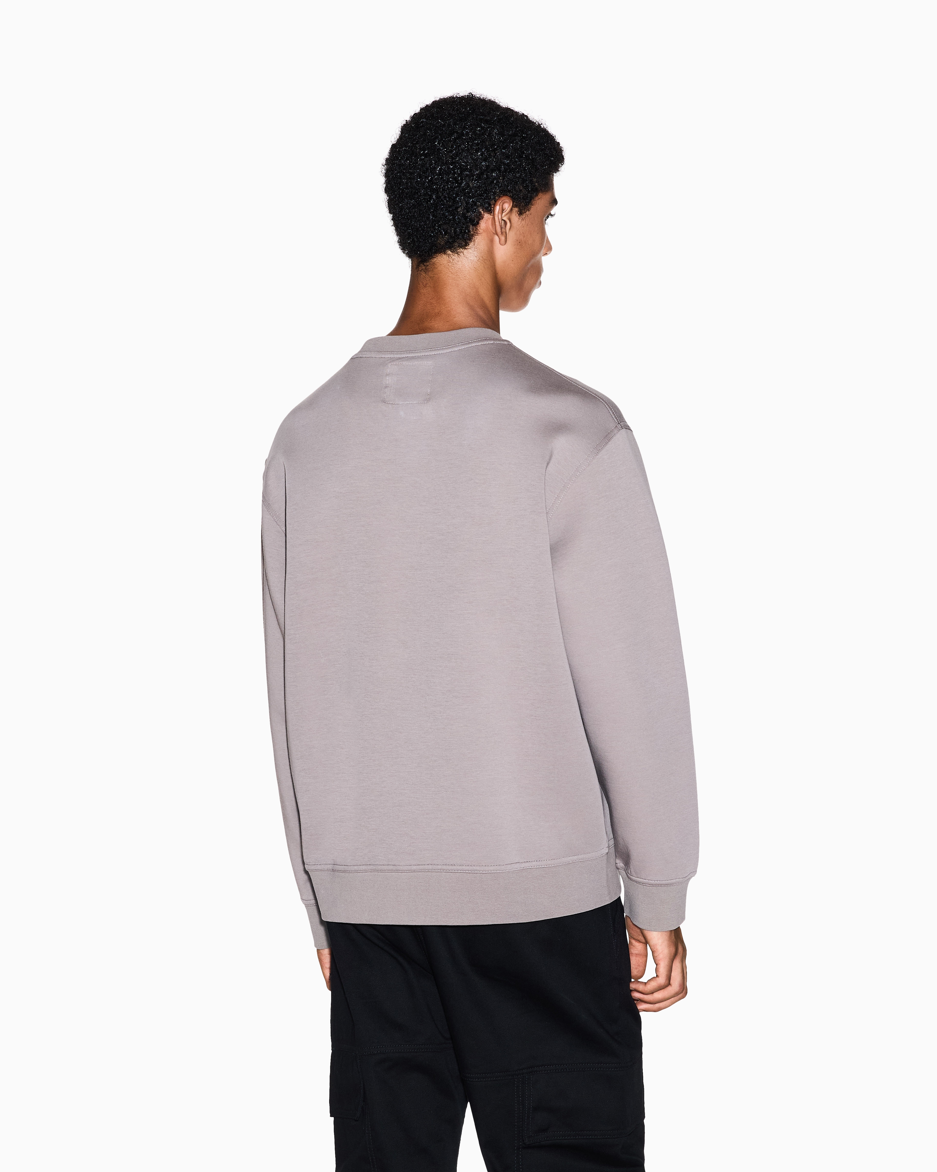 Armani Exchange - Crewneck sweatshirt with embroidered logo, Man, Beige, Size:
