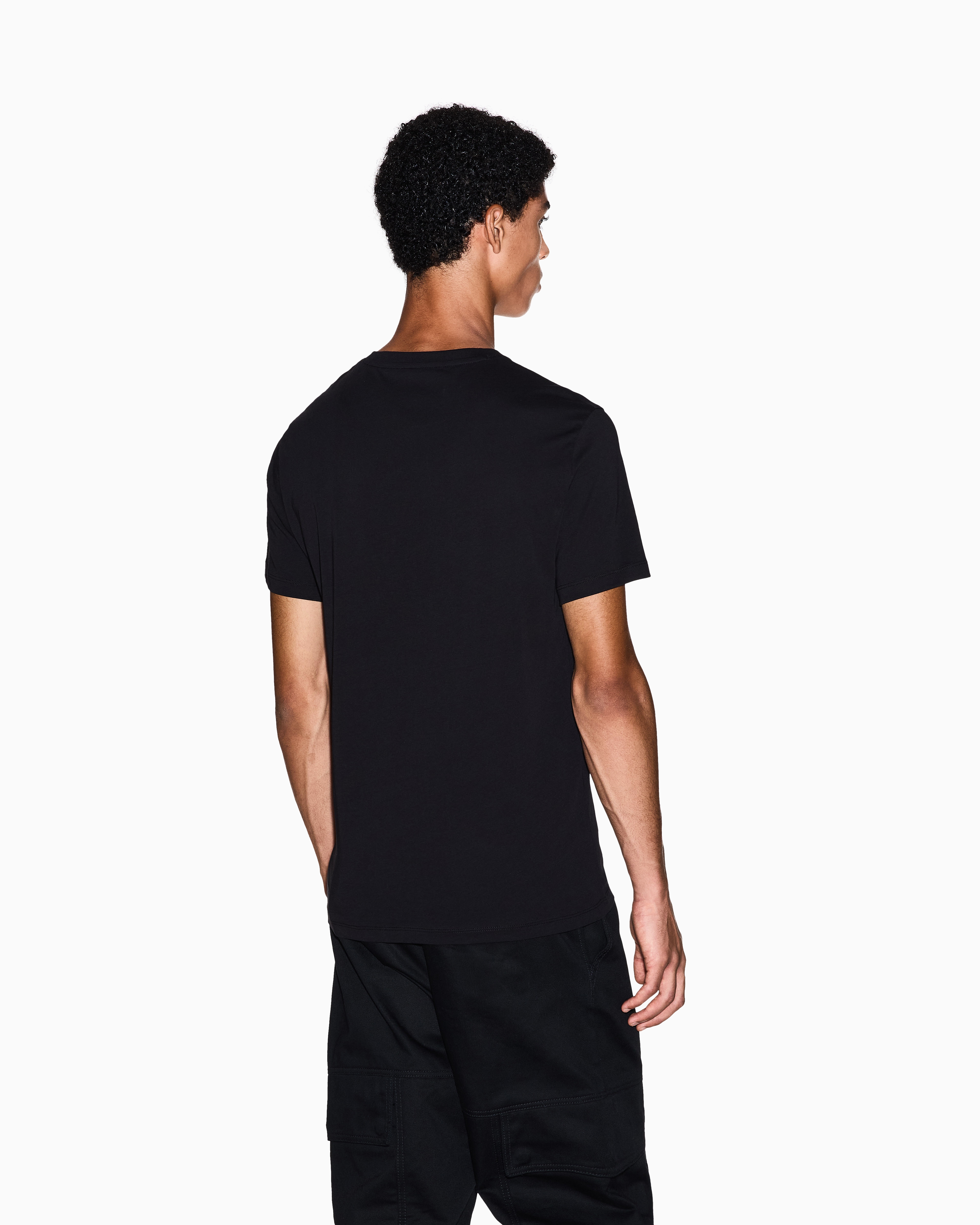 Armani Exchange - Slim fit jersey T-shirt with logo, Man, Black, Size: