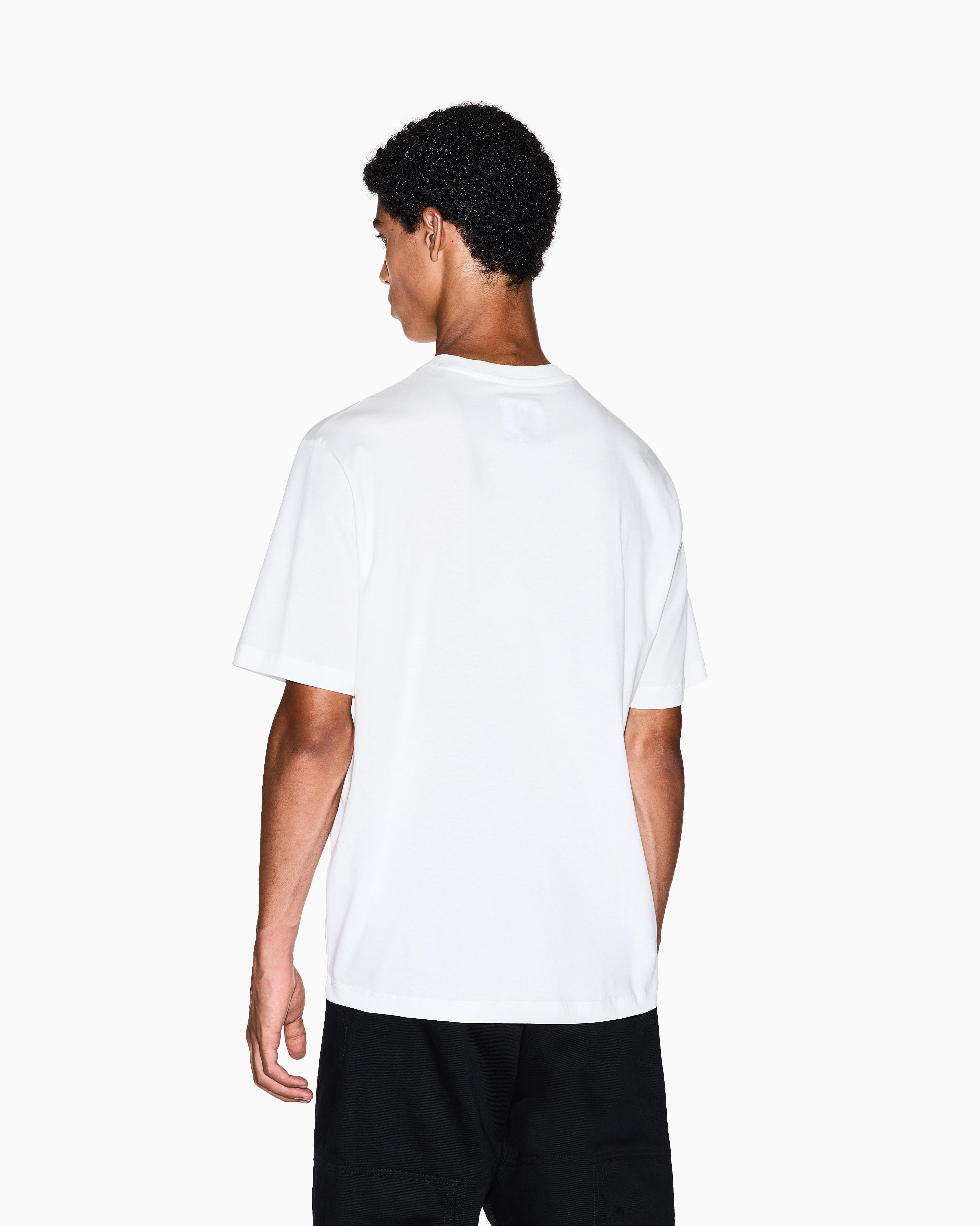 Armani Exchange - Regular fit T-shirt with embroidered logo, Man, White, Size: