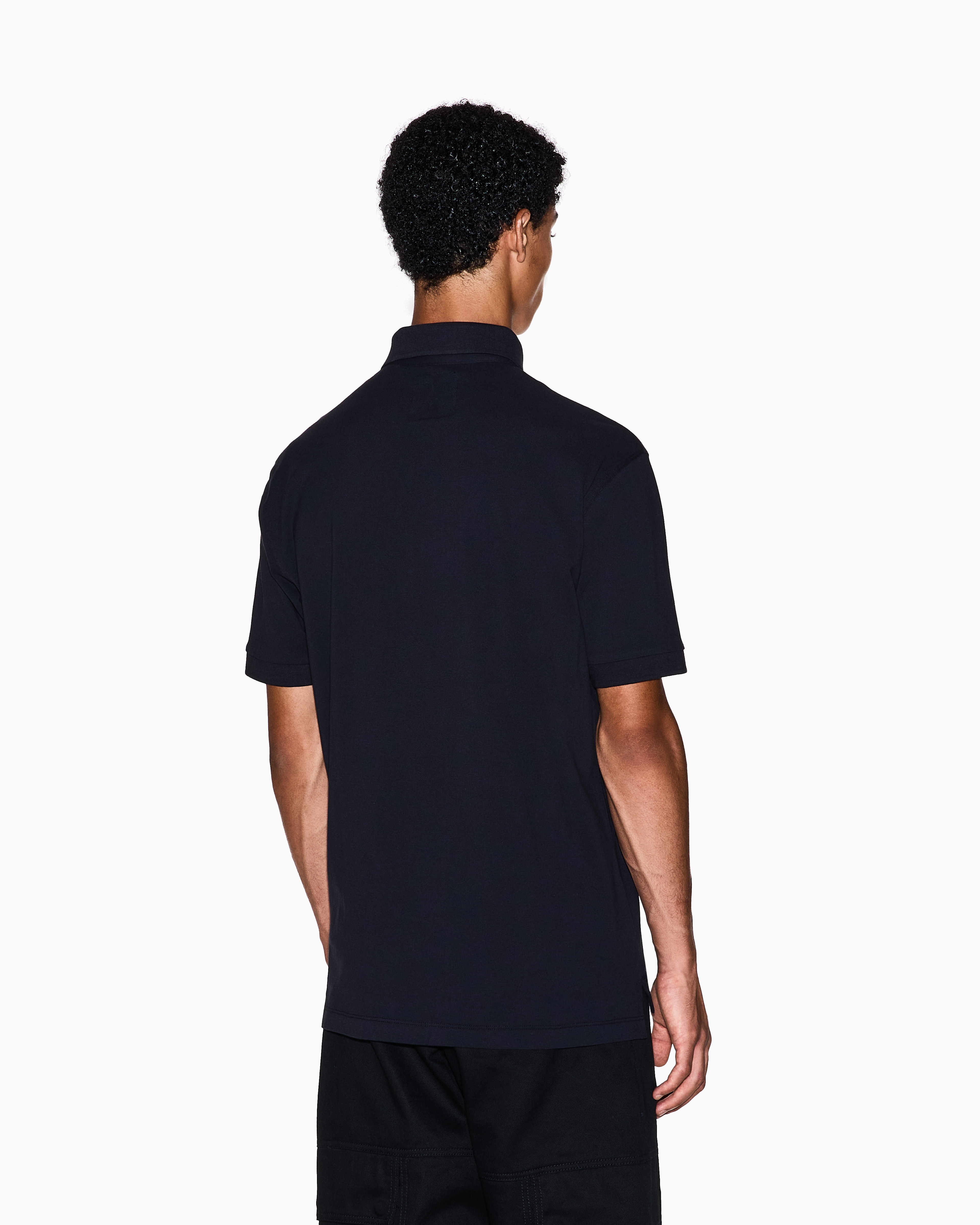 Armani Exchange - Regular fit cotton polo with logo, Man, Navy Blue, Size: