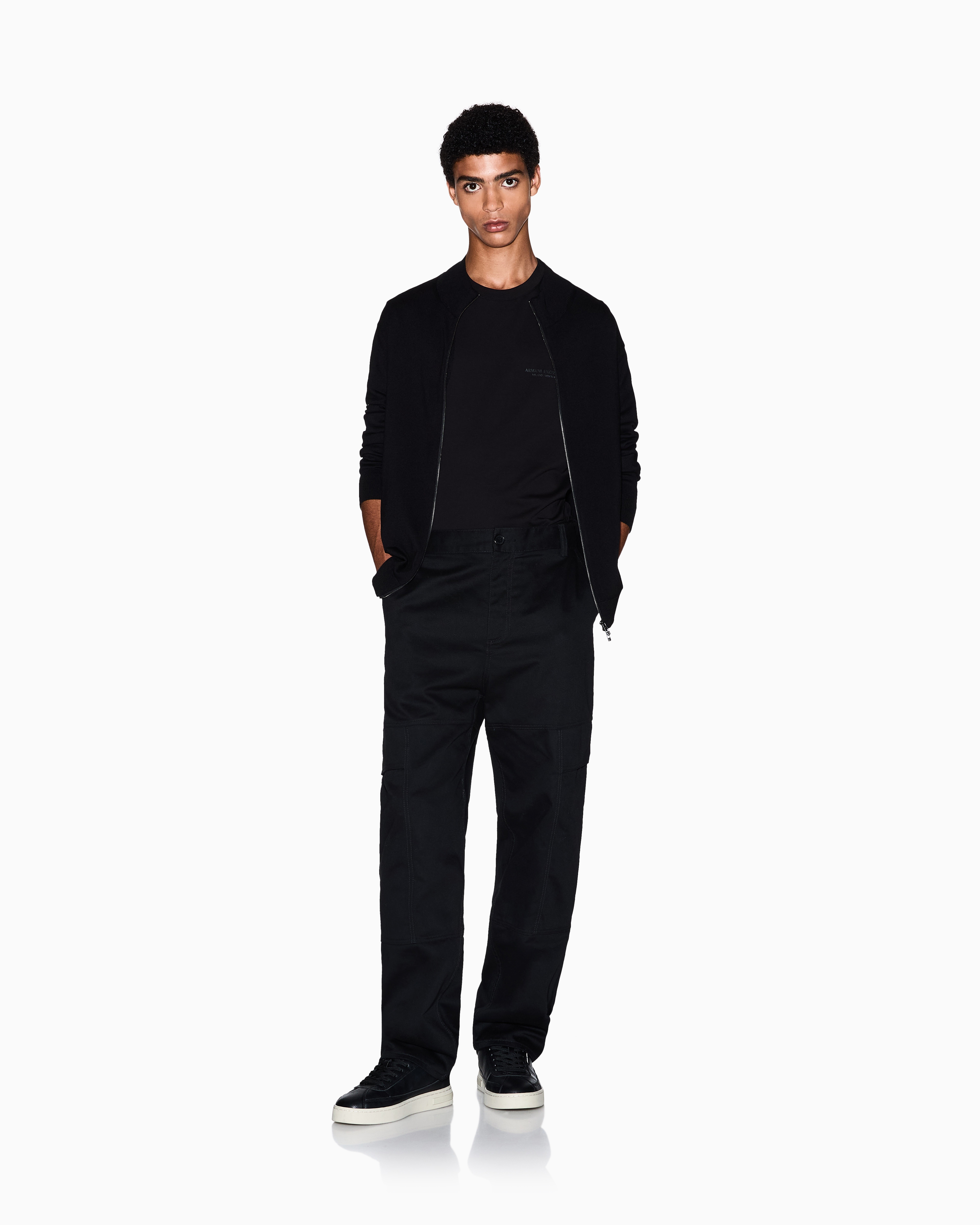 Armani Exchange - Zip-up cardigan, Man, Black, Size: