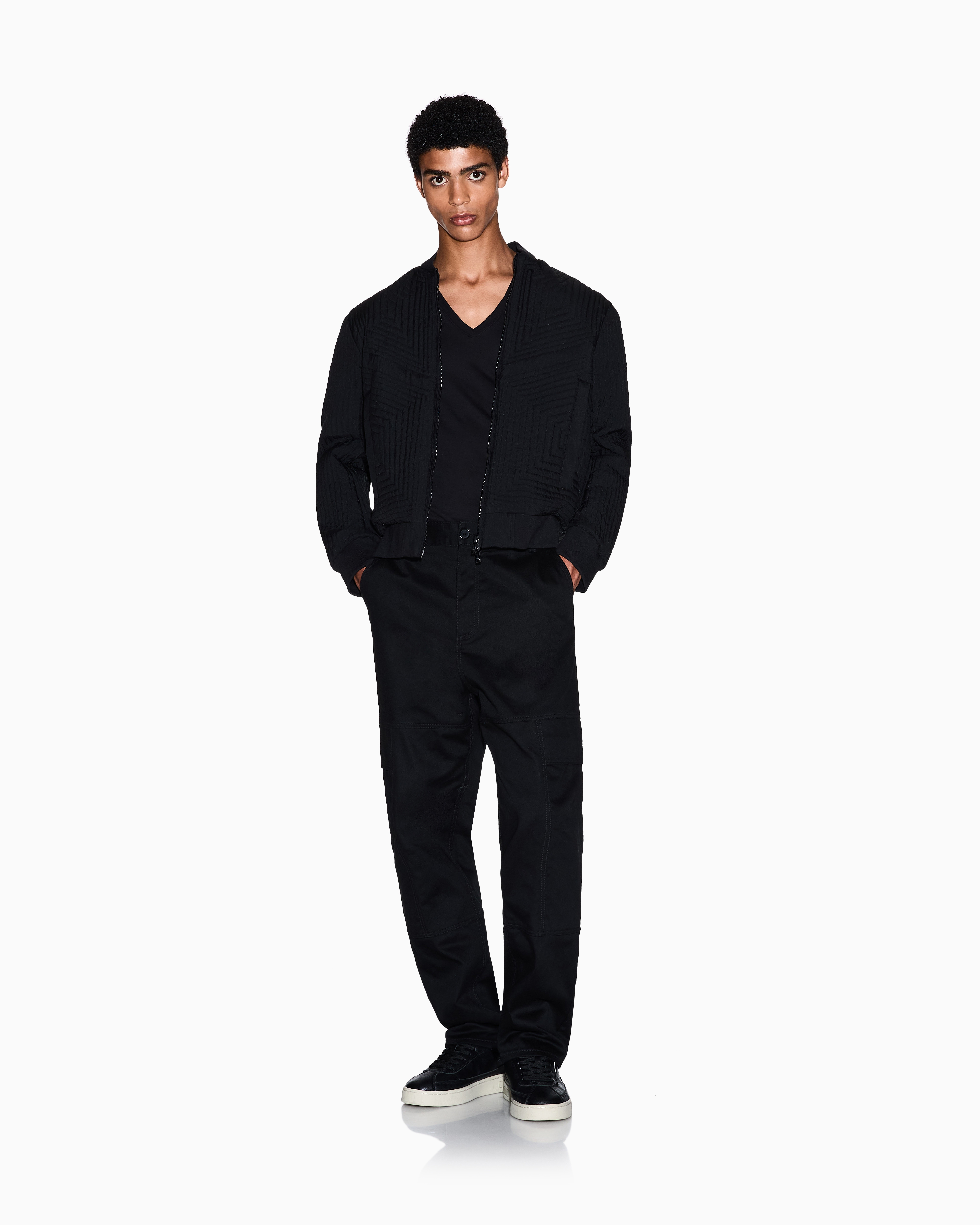 Armani Exchange - Slim fit T-shirt Pima cotton jersey, Man, Black, Size: