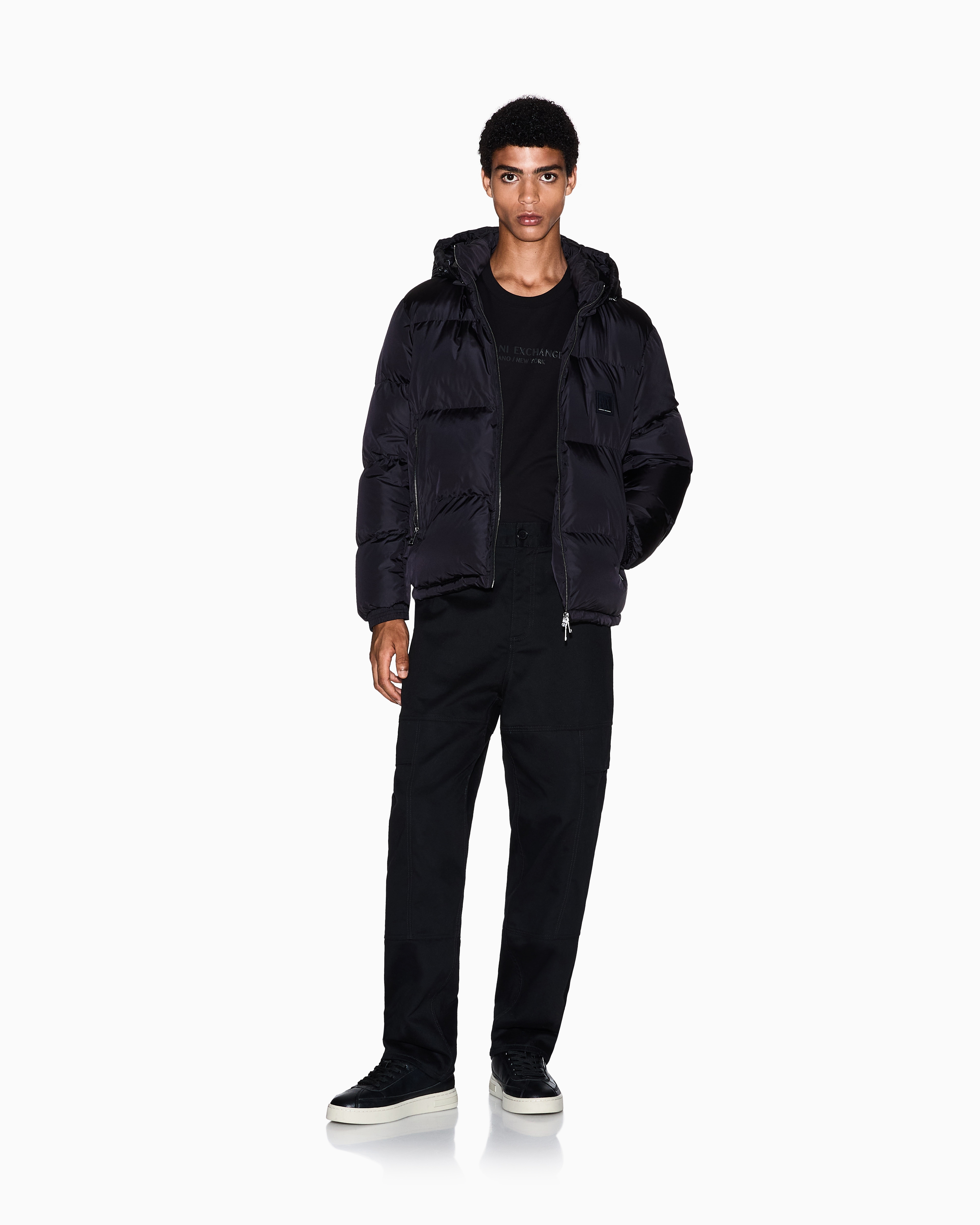 Armani Exchange - Padded jacket with hood, Man, Black, Size: