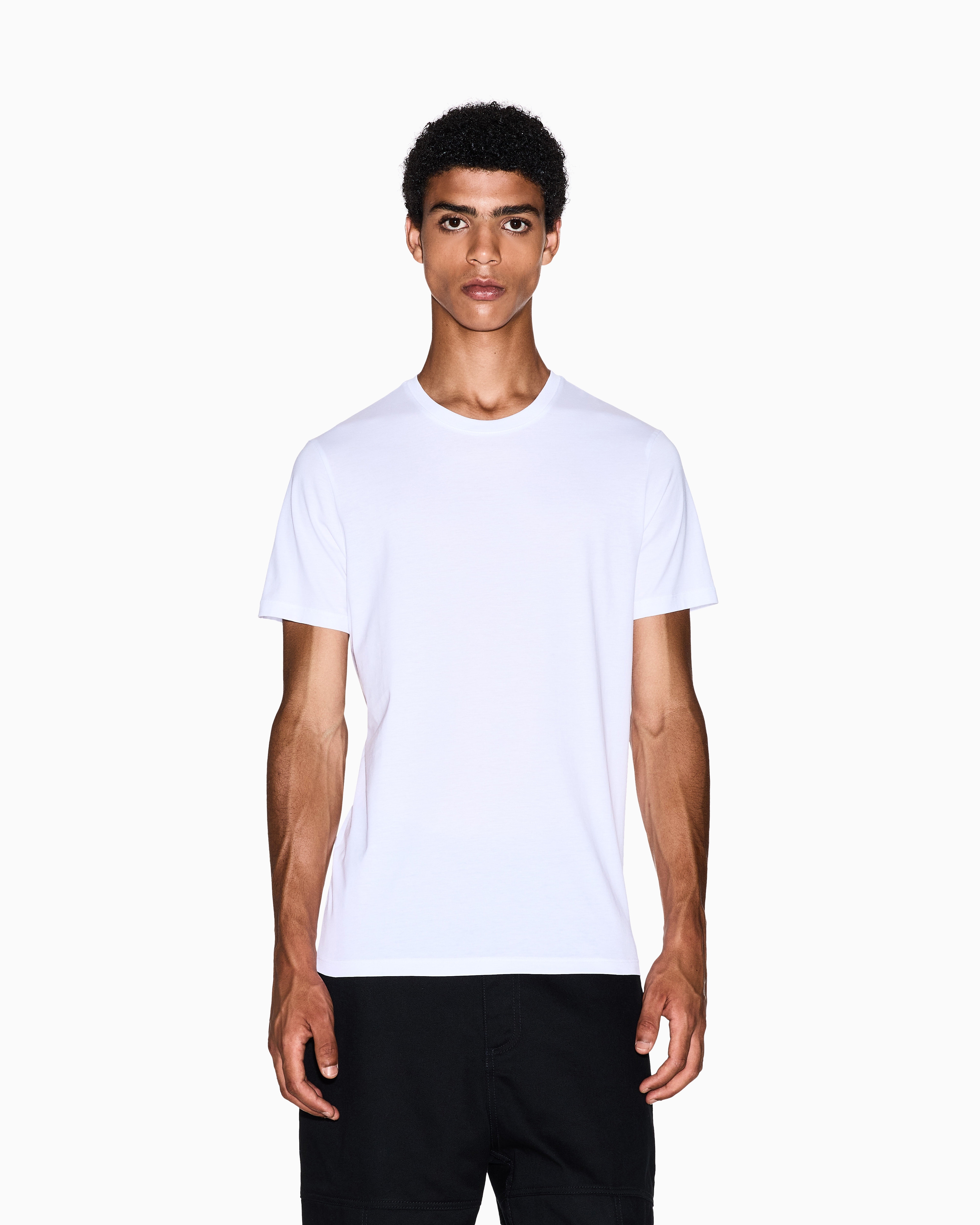 Armani Exchange - Slim fit Pima cotton T-shirt, Man, White, Size: