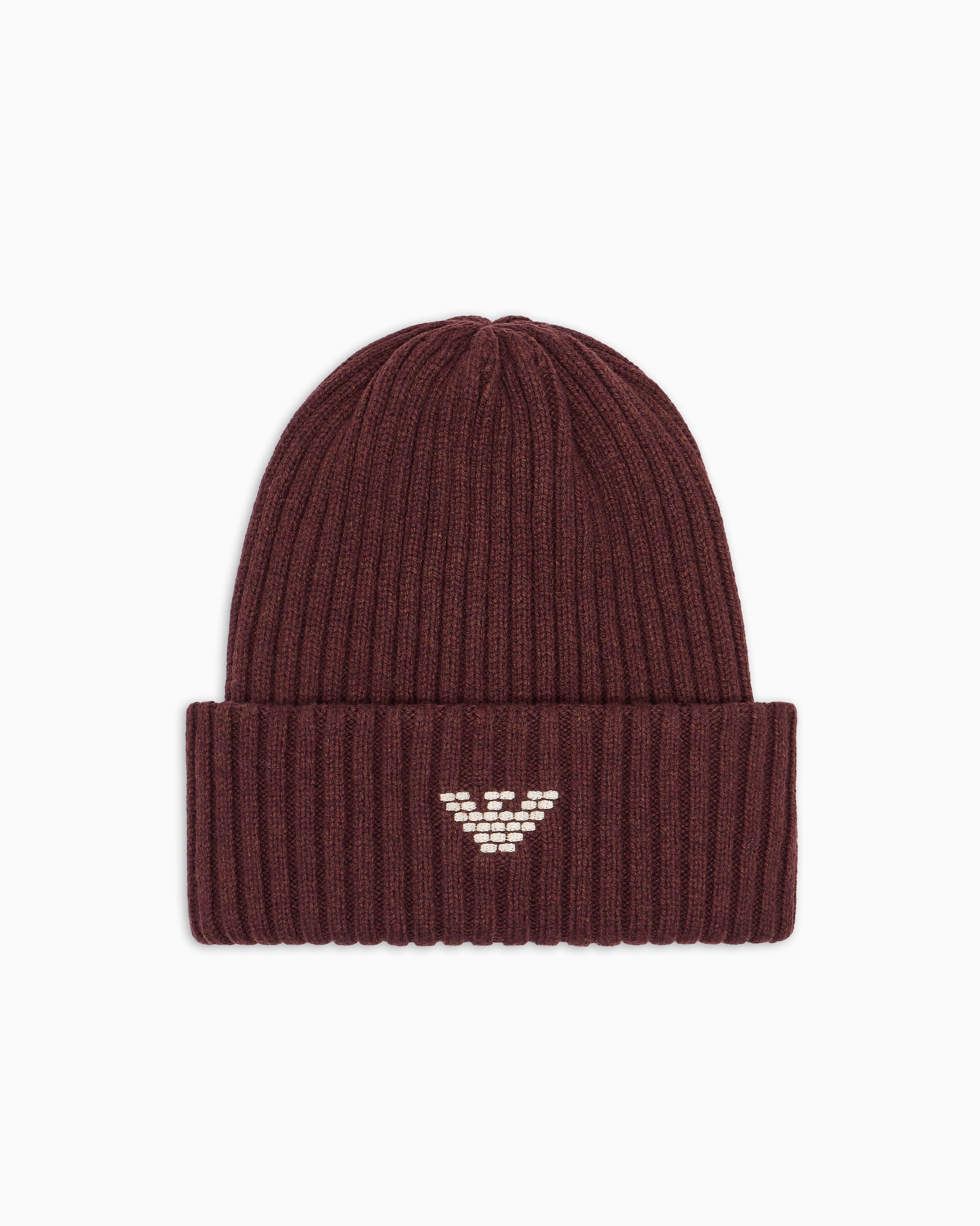 Emporio Armani - ASV New York capsule collection ribbed wool-blend beanie, Man, Brown, Size: