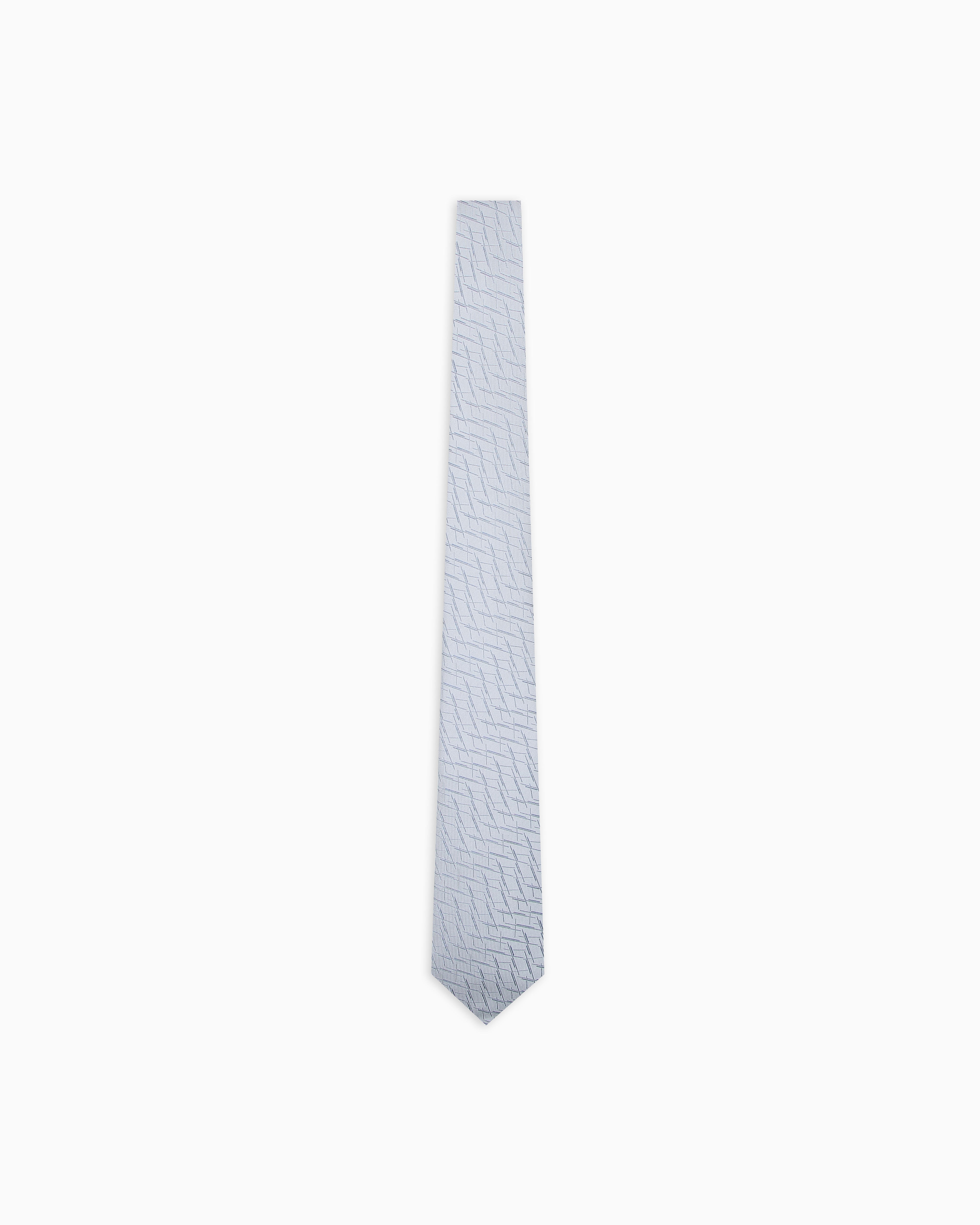 Emporio Armani - Pure silk tie with an abstract jacquard pattern, Man, Grey, Size: TU